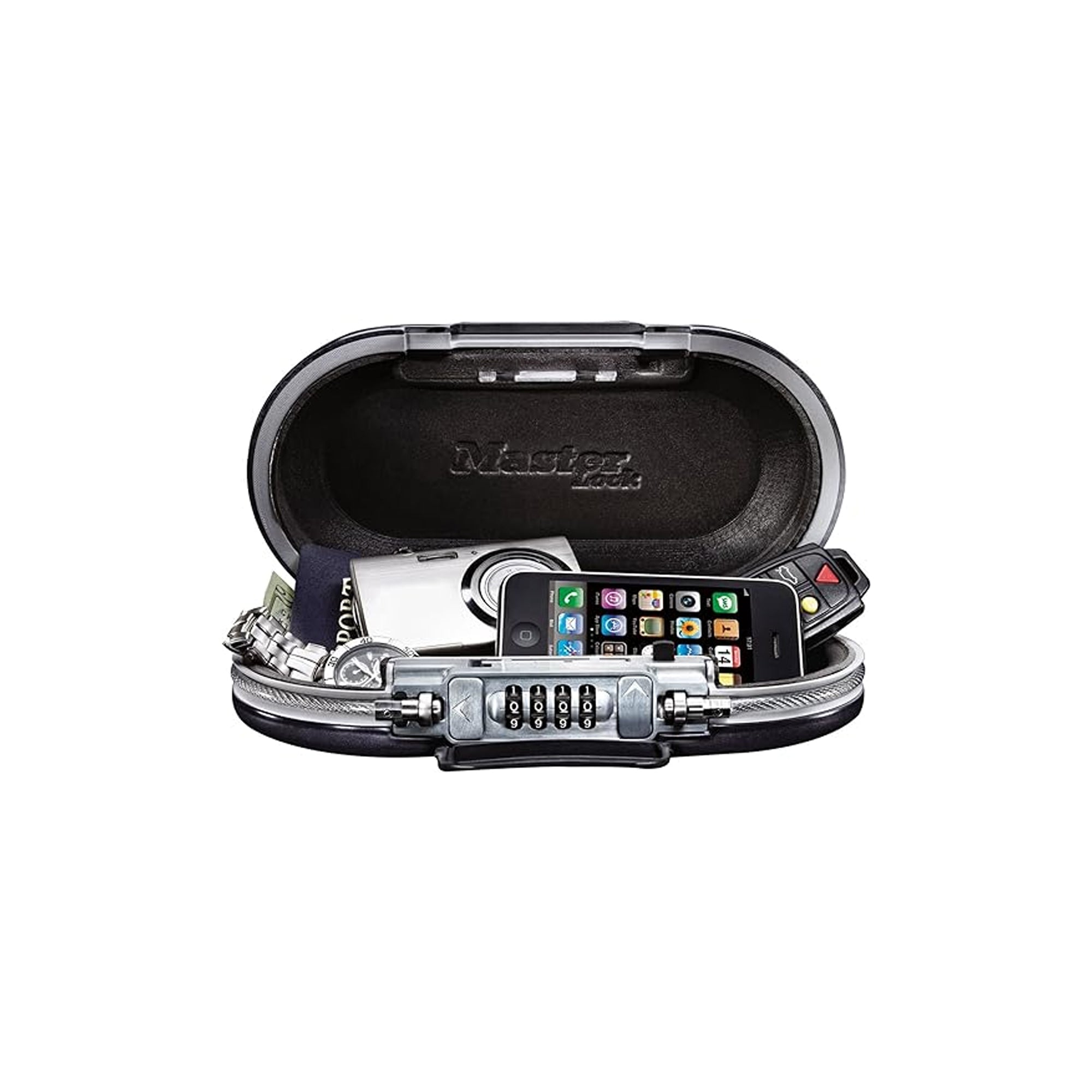 Master Lock 5900D Portable Safe Set Your Own Combination Lock Box 9 17 32 Inch Wide Gunmetal Grey