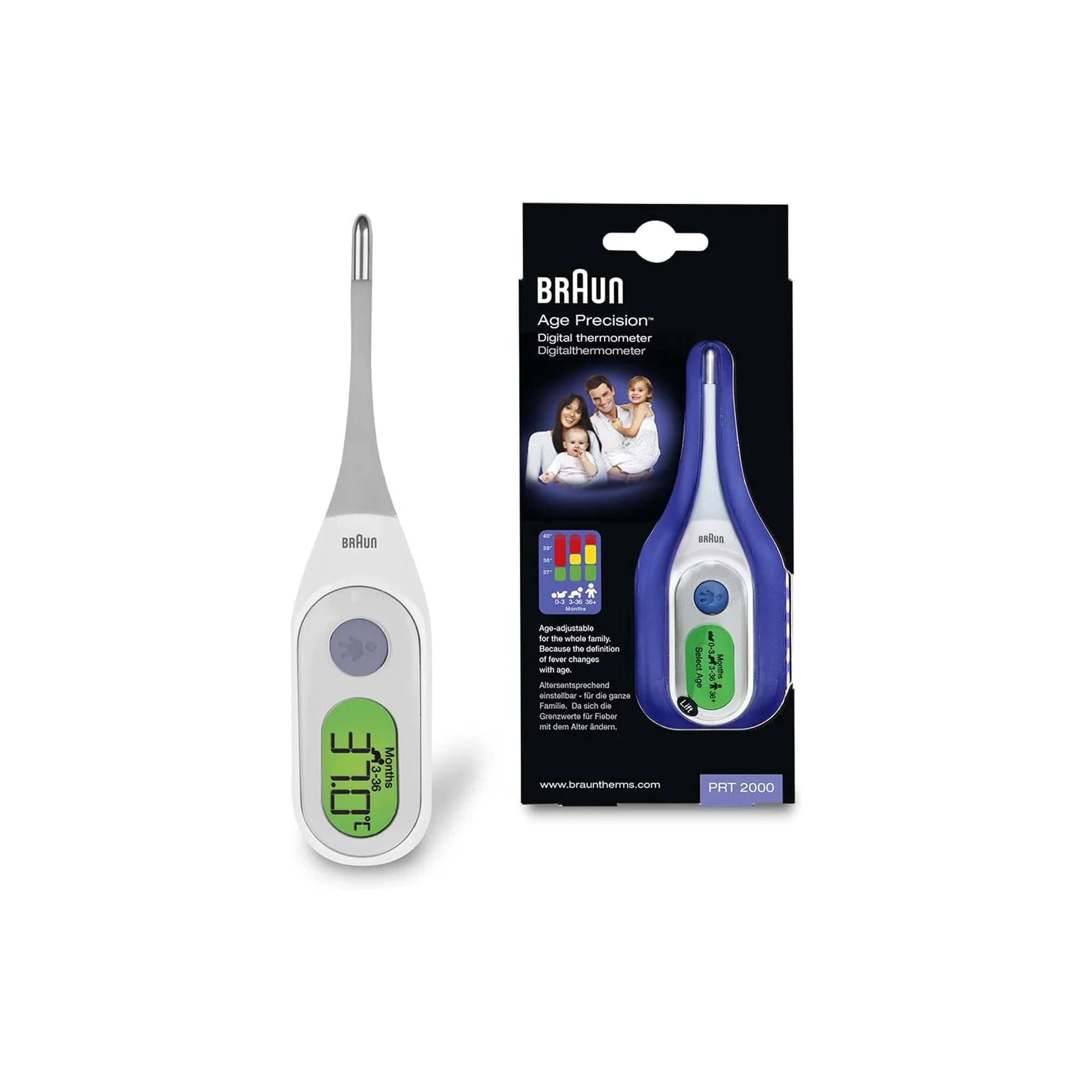 Braun PRT2000EU Digital Age Precision Thermometer - Accurate and Fast Temperature Measurement