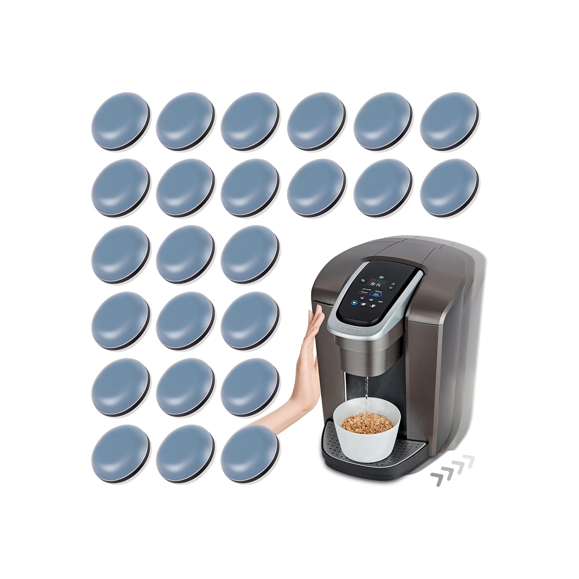 Self-Adhesive Appliance Sliders Ÿ?? 24 PCS Small Kitchen Appliance Pads for Easy Moving & Space-Saving