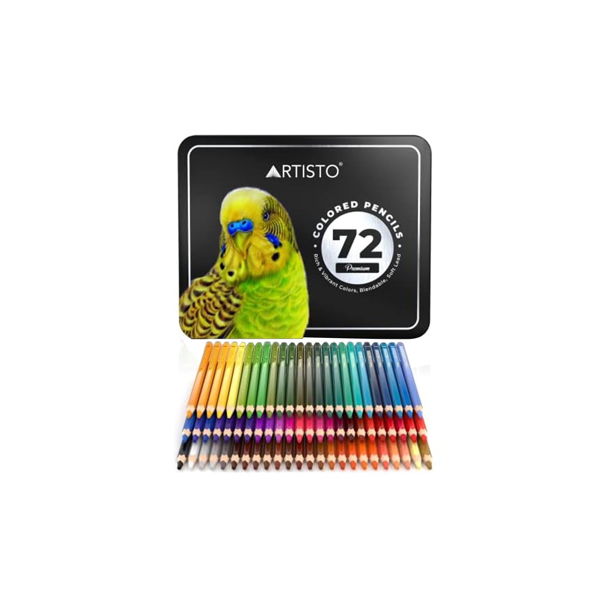 Artisto Premium Colored Pencils Set Of 72 Soft Core 4mm Rich Vibrant Blendable Colors For Drawing And Coloring
