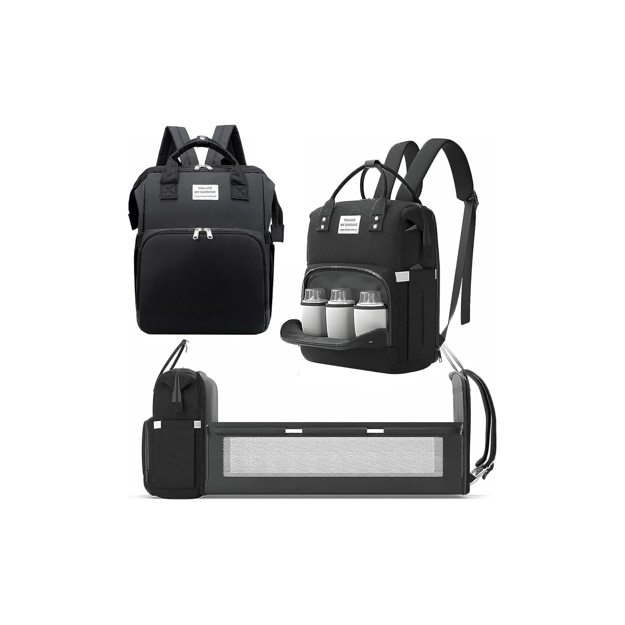 VIITOR Changing Bag Backpack 45 cm With Bed Function Foldable Cot Waterproof Large Capacity Baby Diaper Bag 1200g