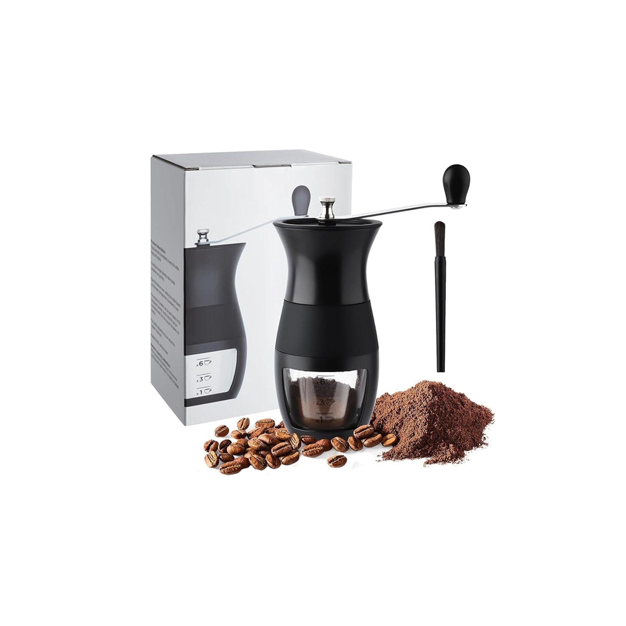 Manual Coffee Grinder Ÿ?? Adjustable Espresso Grinder, Washable with Coffee Brush