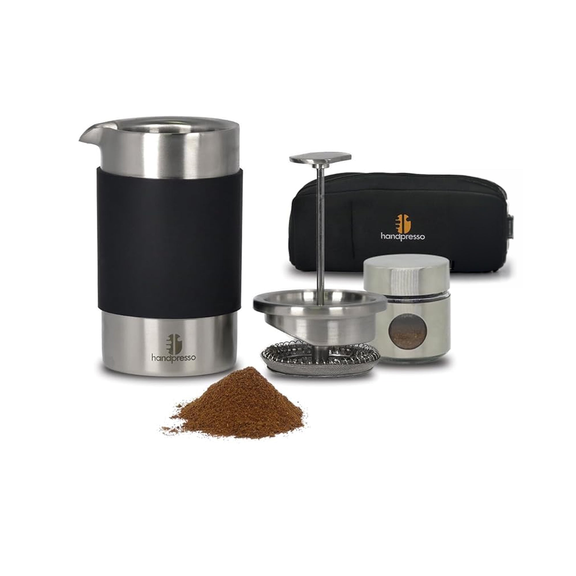 Handpresso Travel Press Ÿ?? Compact 0.35L (3-Cup) French Press, Double Wall Insulated, Portable Coffee Maker Kit with Carry Case