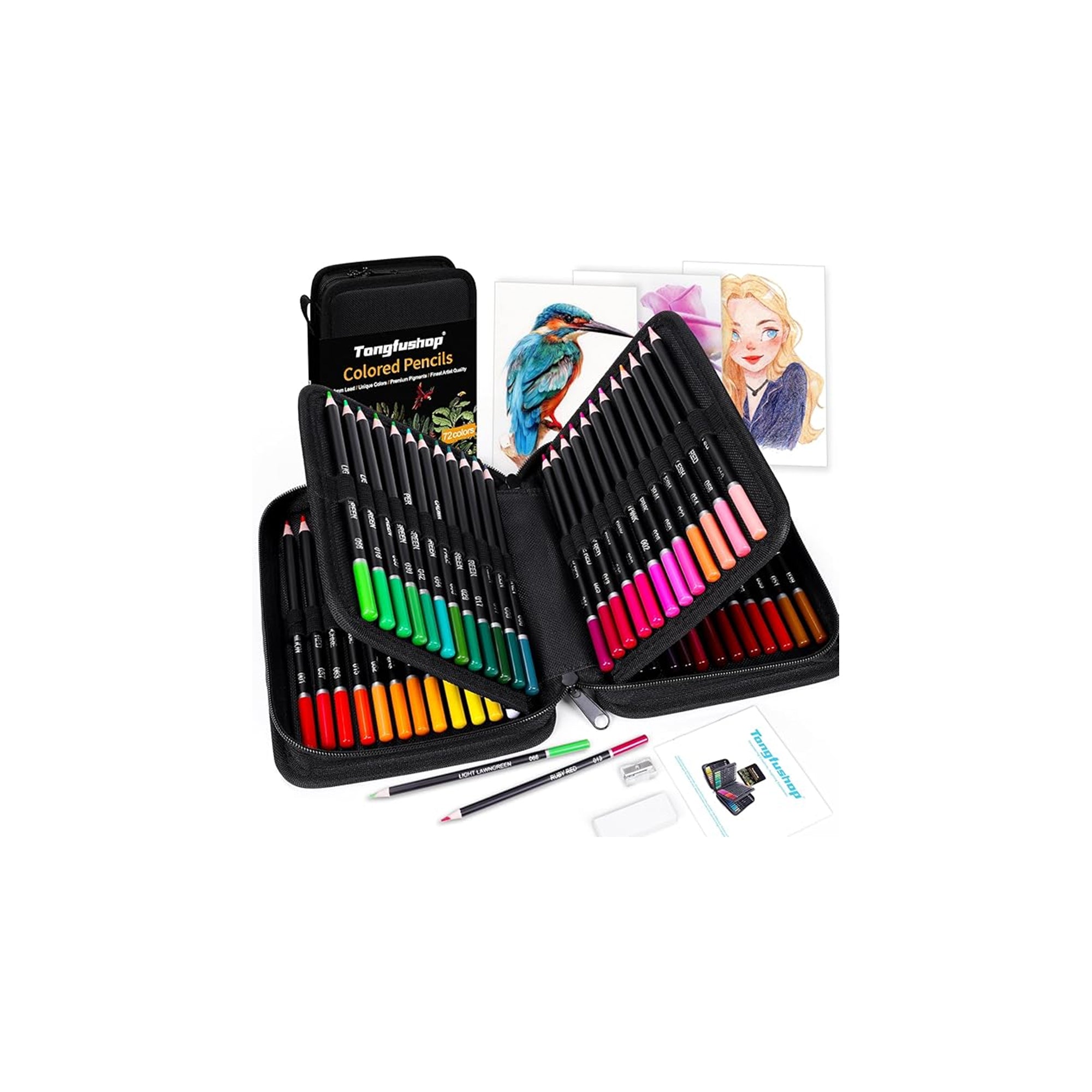 Tongfushop 72-Color Pencils Set Ÿ?? Soft Core, Smooth Writing for Adults & Children