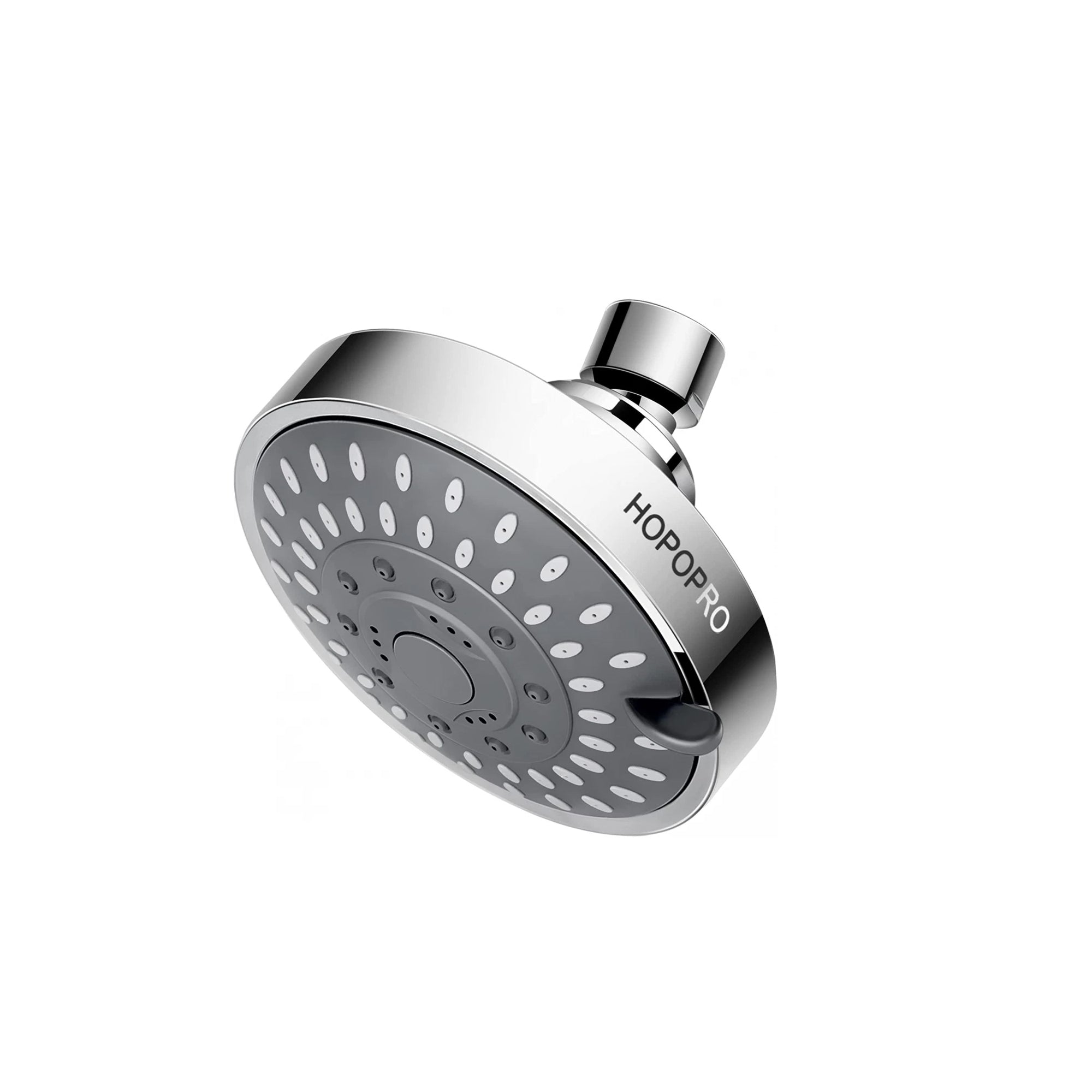 HOPOPRO High Pressure Shower Head 5 Settings Fixed Showerhead 4.1 Inch High Flow Bathroom Showerhead