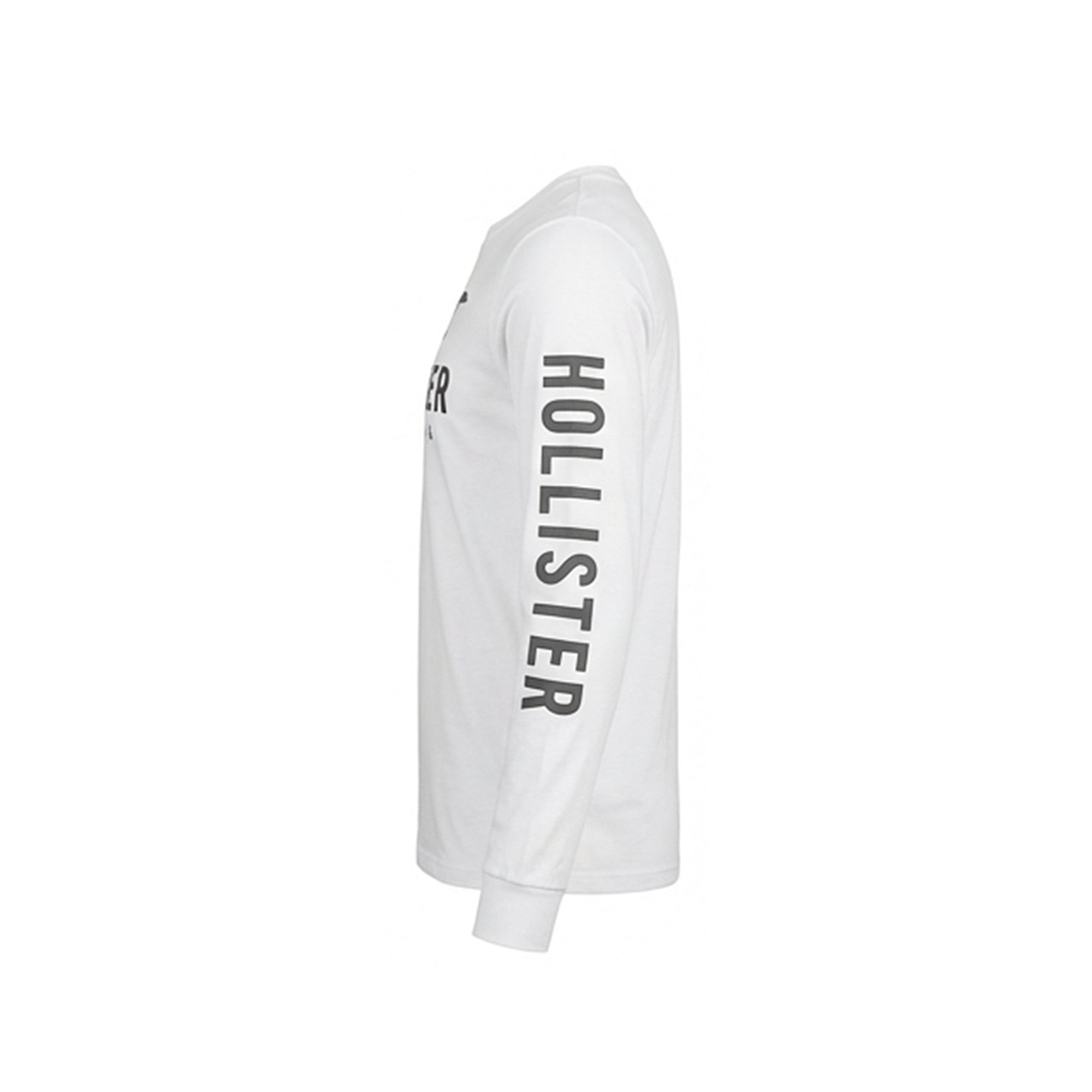 Hollister Men's Long Sleeve T Shirt Crew Neck White