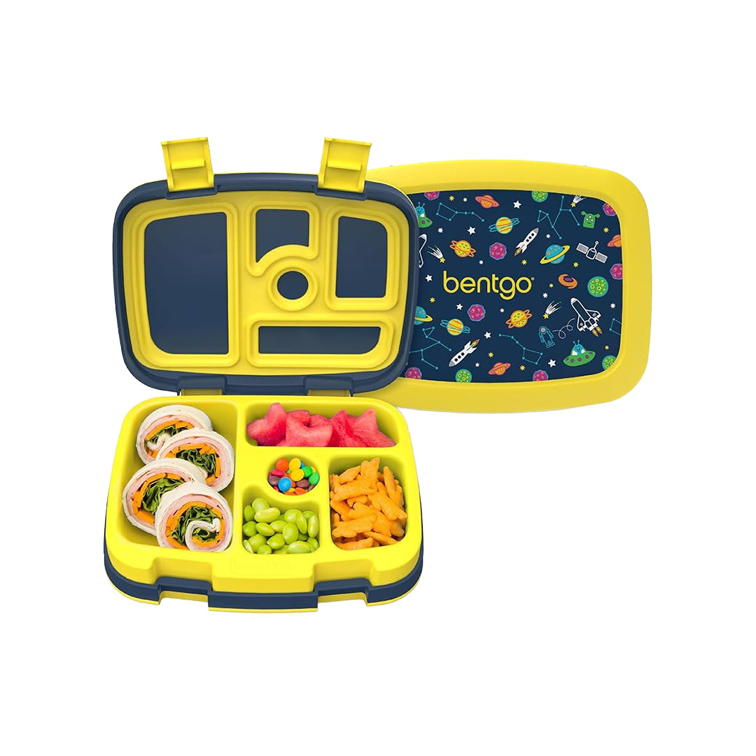 Bentgo Kids Prints Lunch Box Leak Proof 5 Compartment Bento Box for Ages 3 to 7 School Lunch Container
