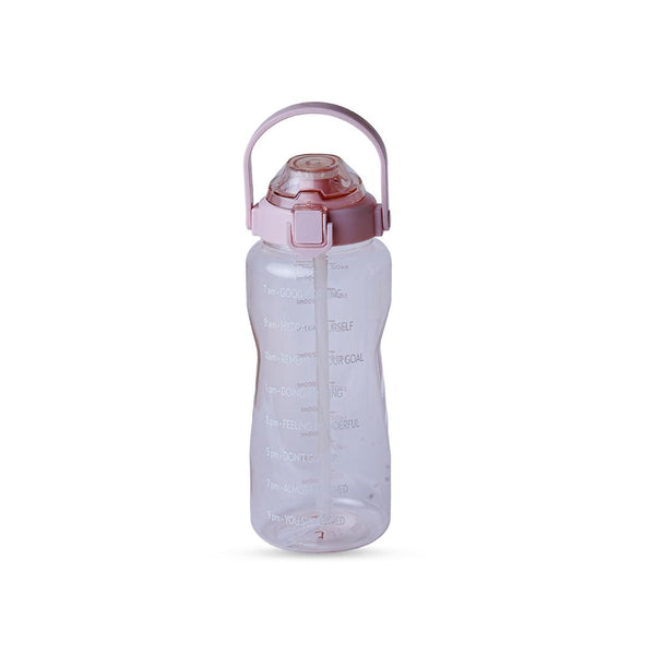 SHBRIFA 2 litre Large Water Bottle With Straw and Time Markings Half Gallon Water Bottle for Fitness, Gym and Outdoor Sports (Red / purple)