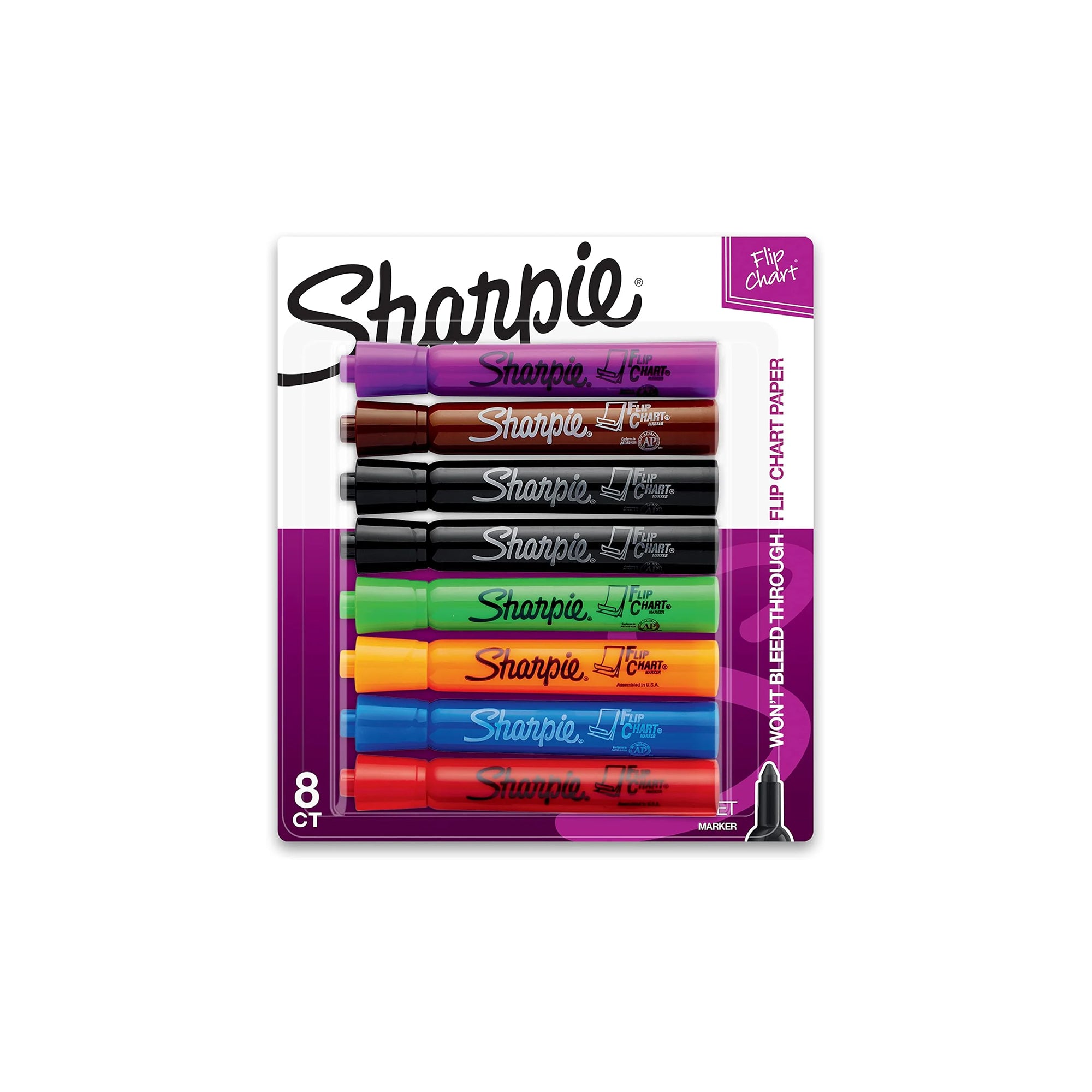 Sharpie 22480PP Flip Chart Markers Ÿ?? Bullet Tip, Assorted Colors, 8-Count