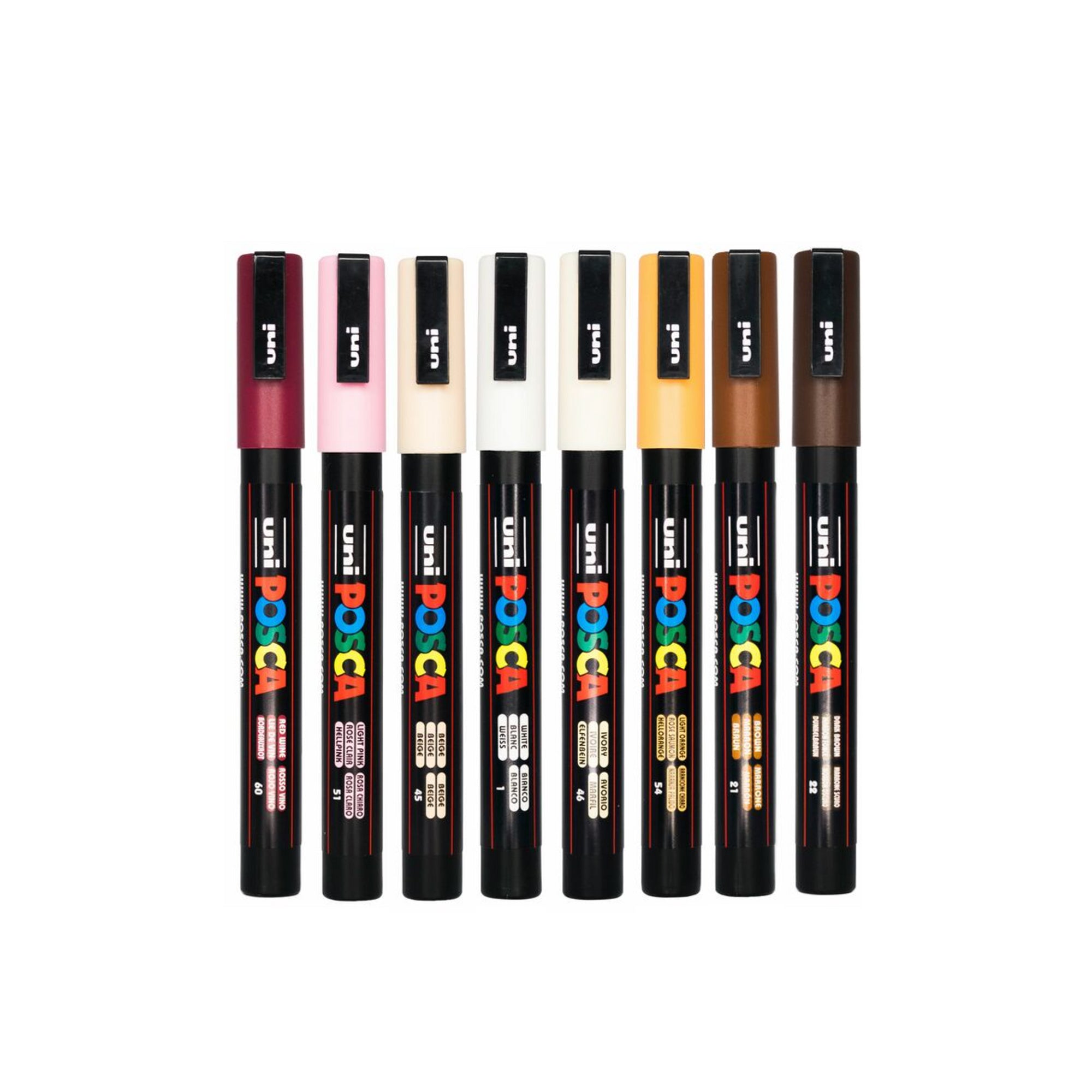 POSCA PC-3M Paint Marker Pens Ÿ?? 0.9Ÿ??1.3mm Earth Tones, Set of 8 in Gift Box