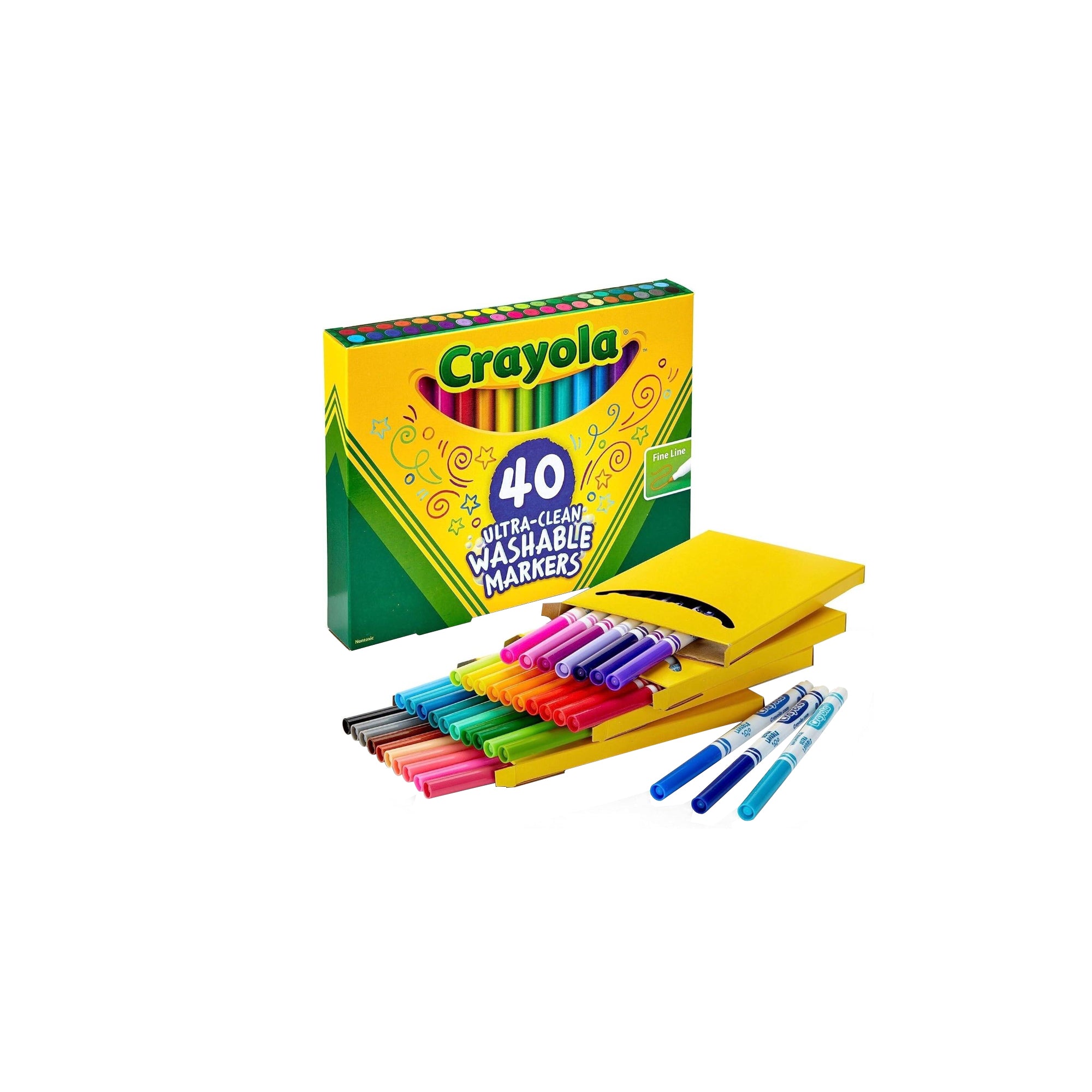 Crayola Ultra-Clean Washable Fine Line Markers Ÿ?? 40-Count KidsŸ?? Set