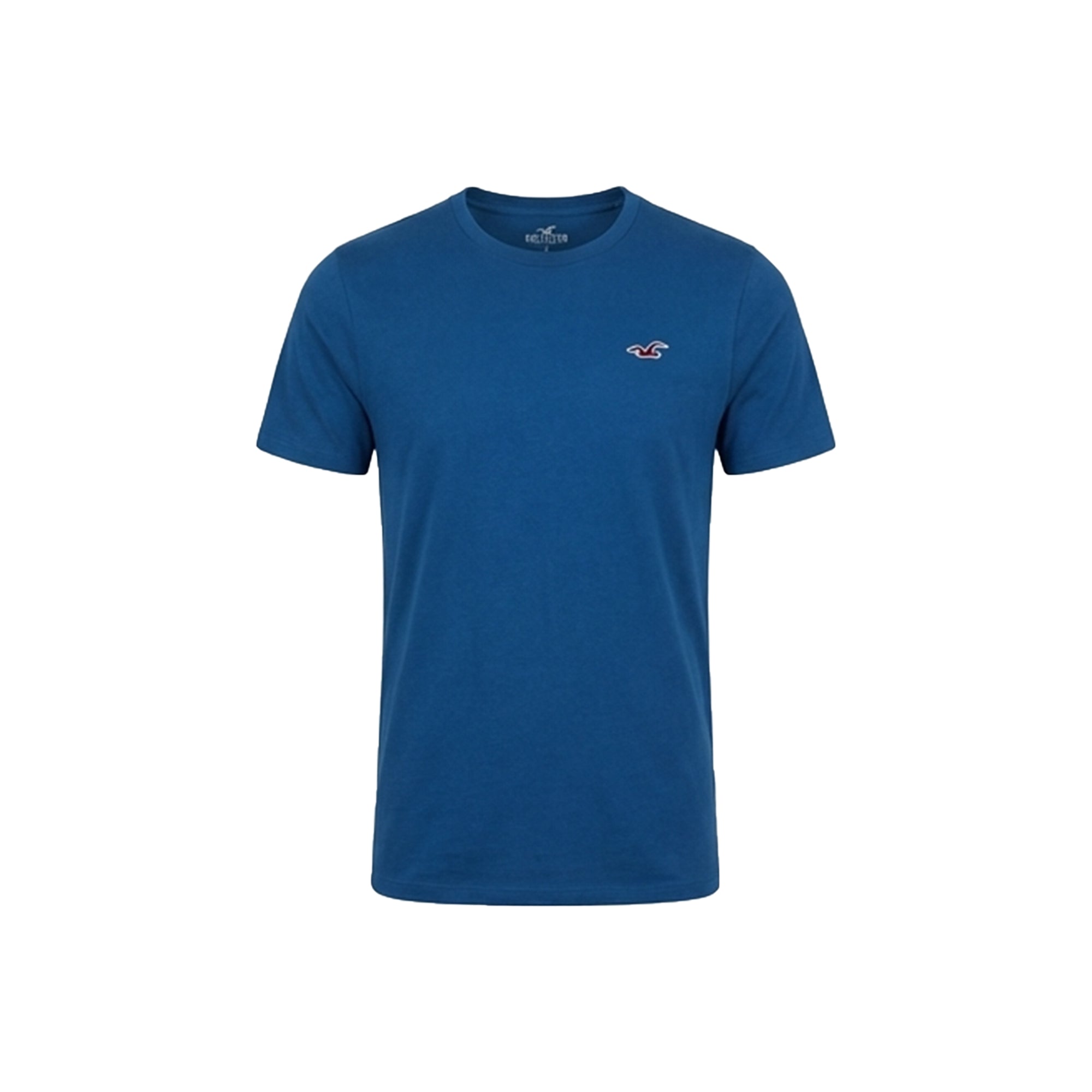 Hollister Men's Round Neck T-Shirt, Short Sleeve, Navy, Comfortable Casual Wear