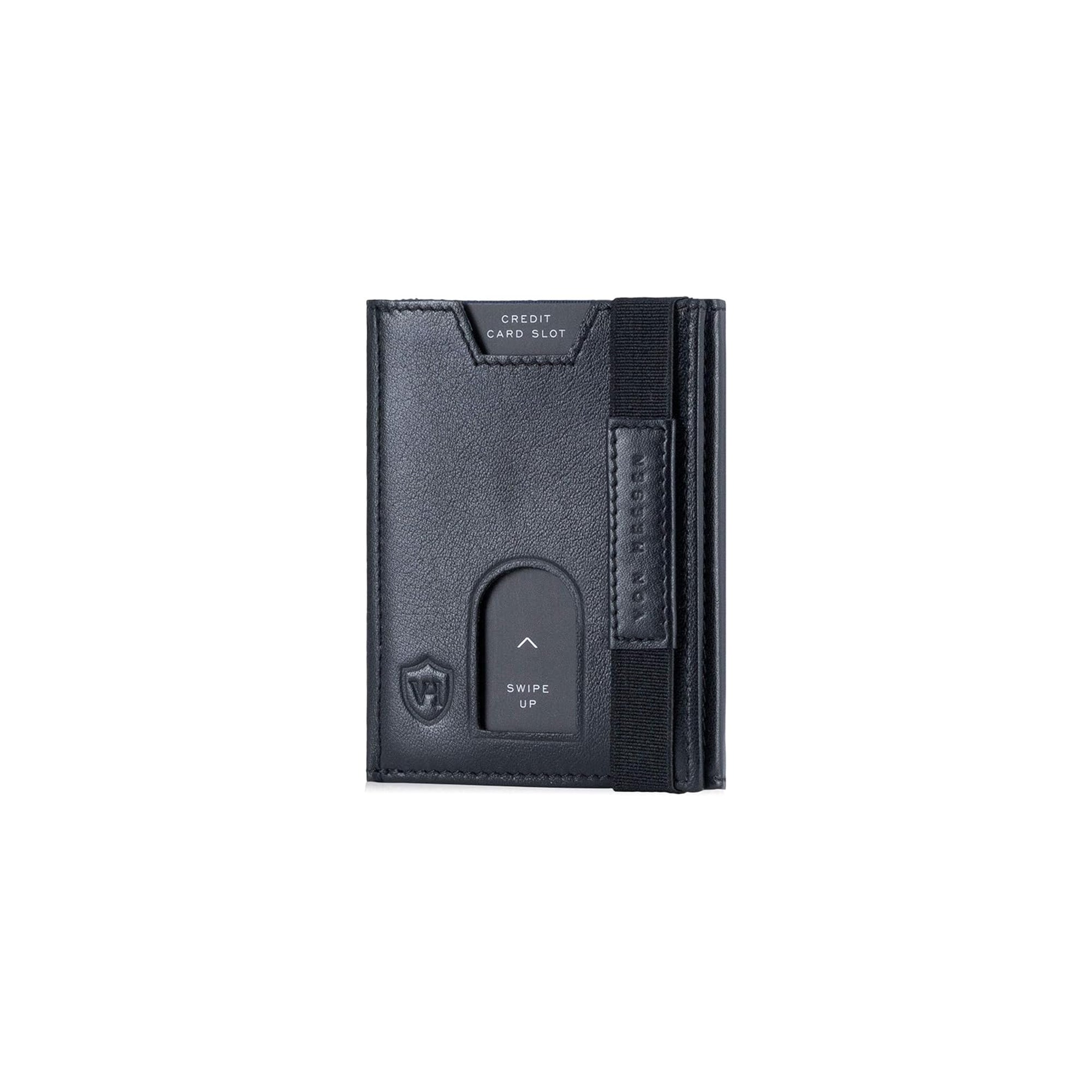 VON HEESEN Slim MenŸ??s Wallet Ÿ?? Black RFID Compact Wallet with Coin Compartment