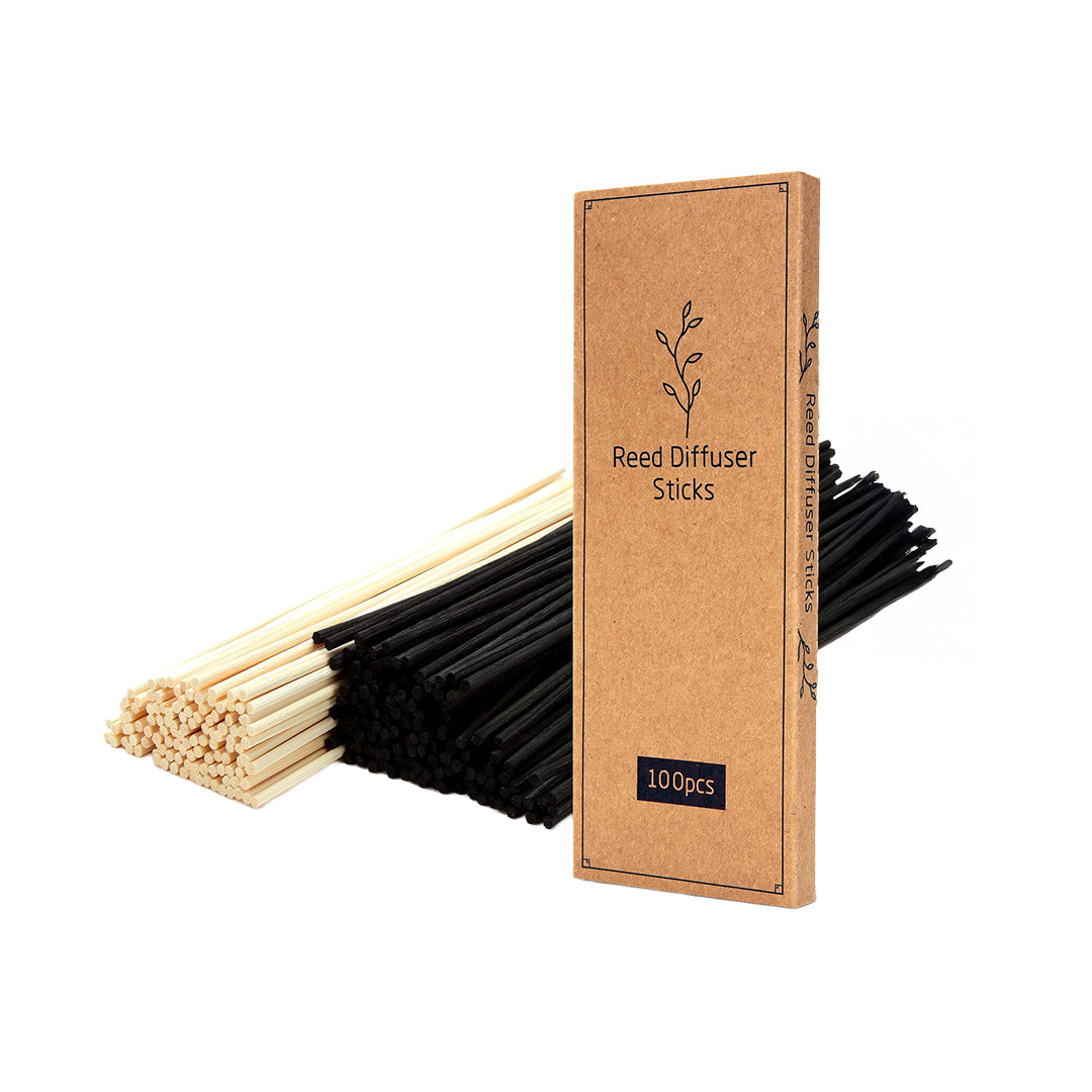 T&C 100PCS Reed Diffuser Sticks 10 Inch Natural Rattan Wood Diffuser Refills Essential Oil Aroma Diffuser Replacement Sticks