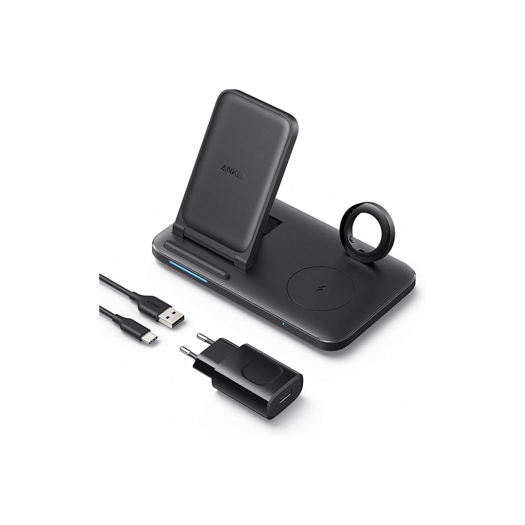 Anker Foldable 3 in 1 Wireless Charging Station with Power Supply 335 Wireless Charger for iPhone 13 Series and AirPods