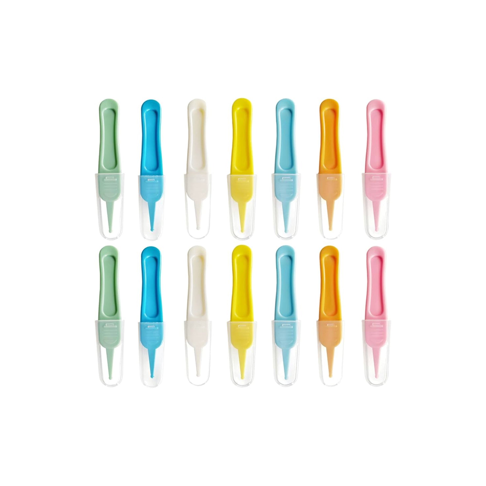 Baby Nose Tweezers Safety Plastic Baby Care Cleaner Gentle Nasal Cleaning Pack of 14