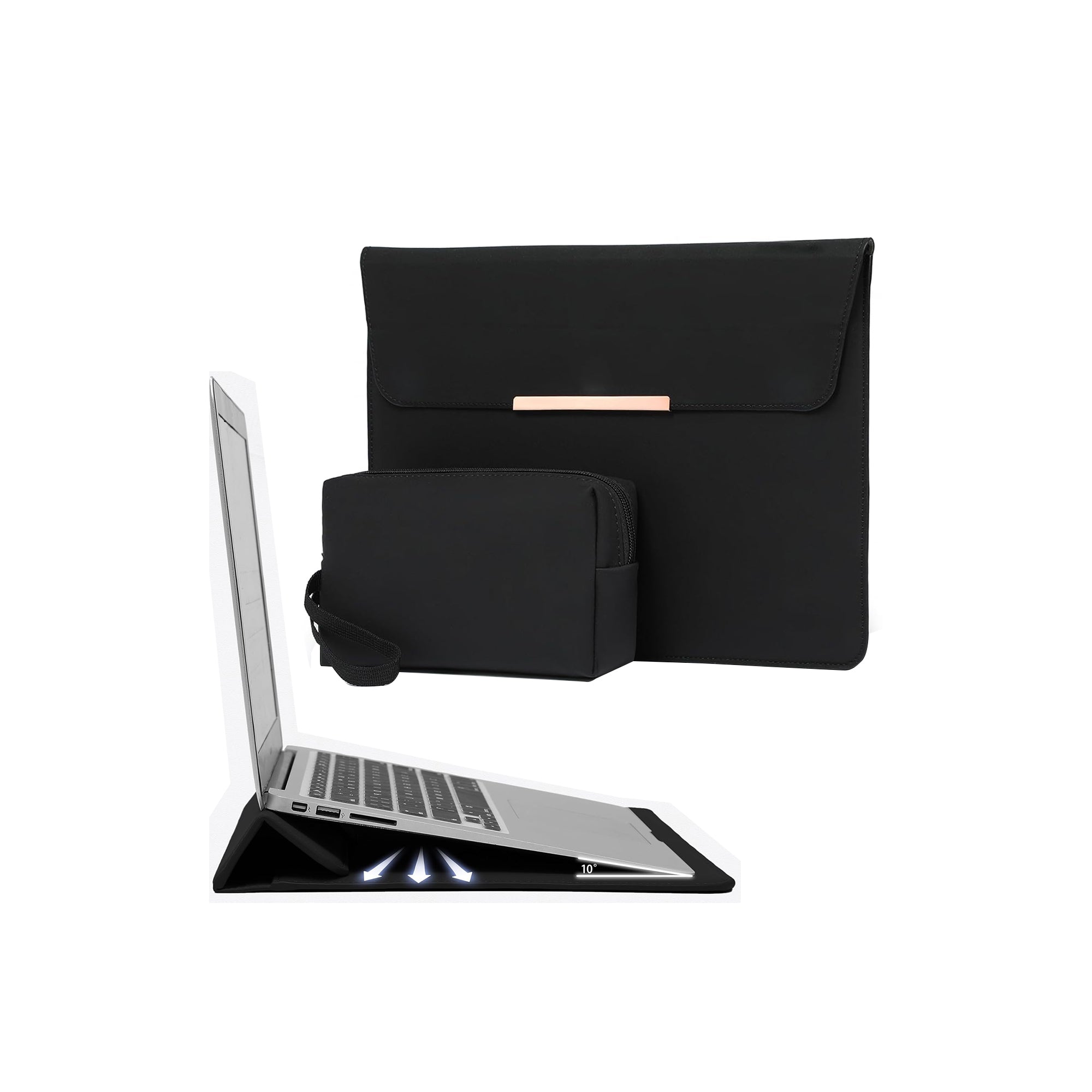HYZUO 13 Inch Laptop Sleeve with Stand Feature for MacBook Air 13 M3 M2 M1 2024-2018, MacBook Pro 13 M2 M1 2024-2016, iPad Pro 13 M4, iPad A
