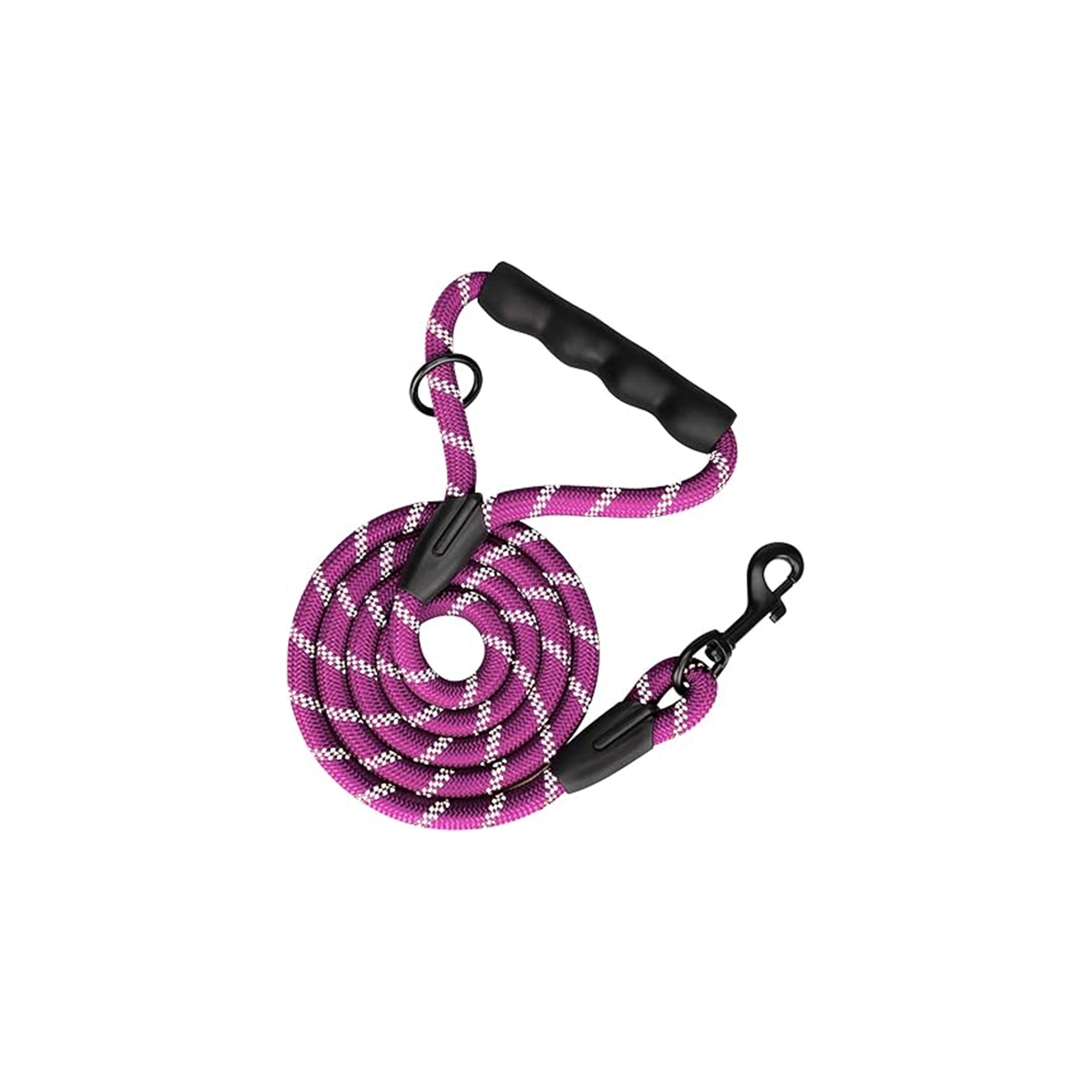 PHOEPET 5 Feet Dog Leash Reflective Heavy Duty Padded Rubber Handle 360?? No Tangles for Small Medium and Large Dogs(Purple)