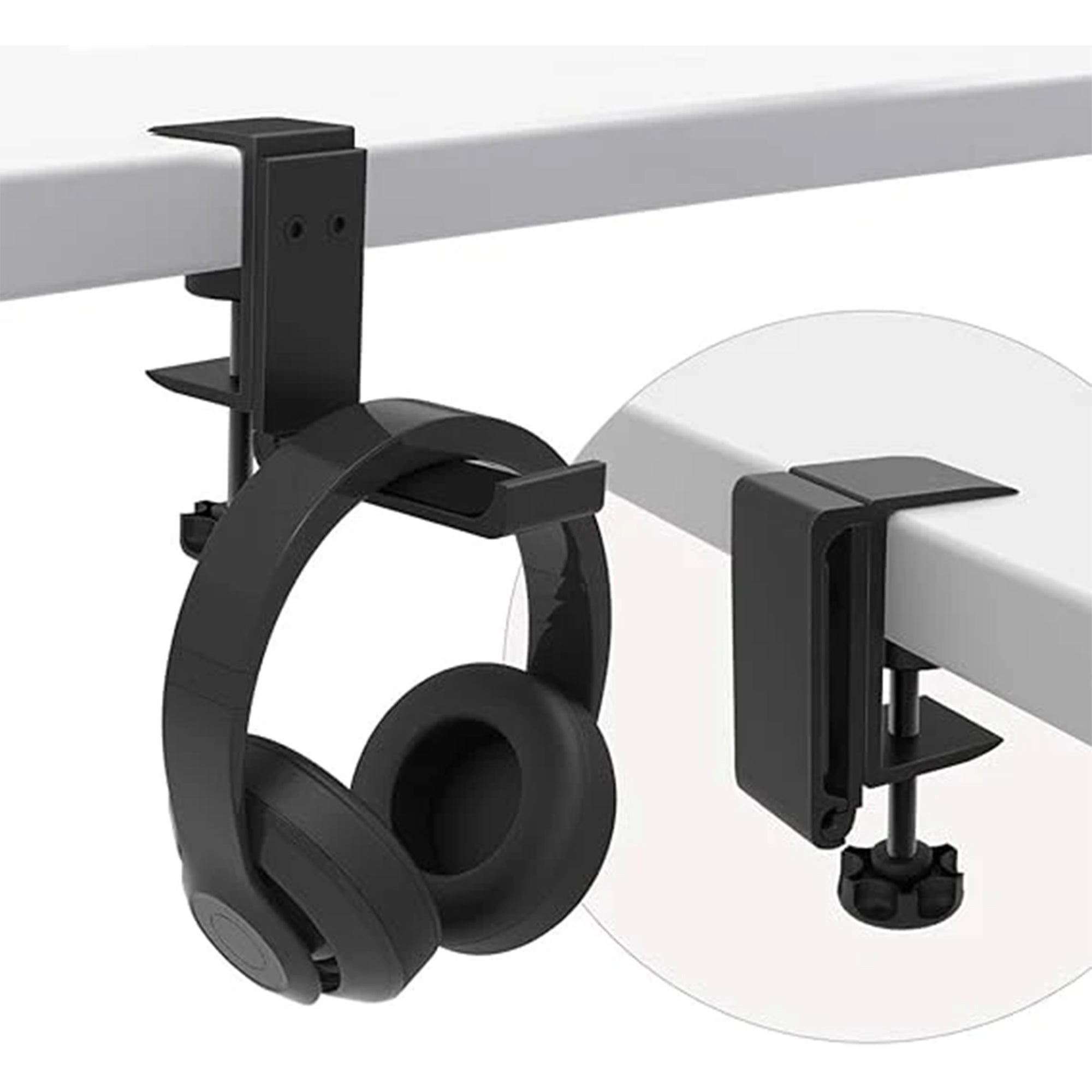 MMOBIEL Under-Desk Headphone Stand Ÿ?? Foldable Adjustable Gaming Headset Holder with Mount & Clamp