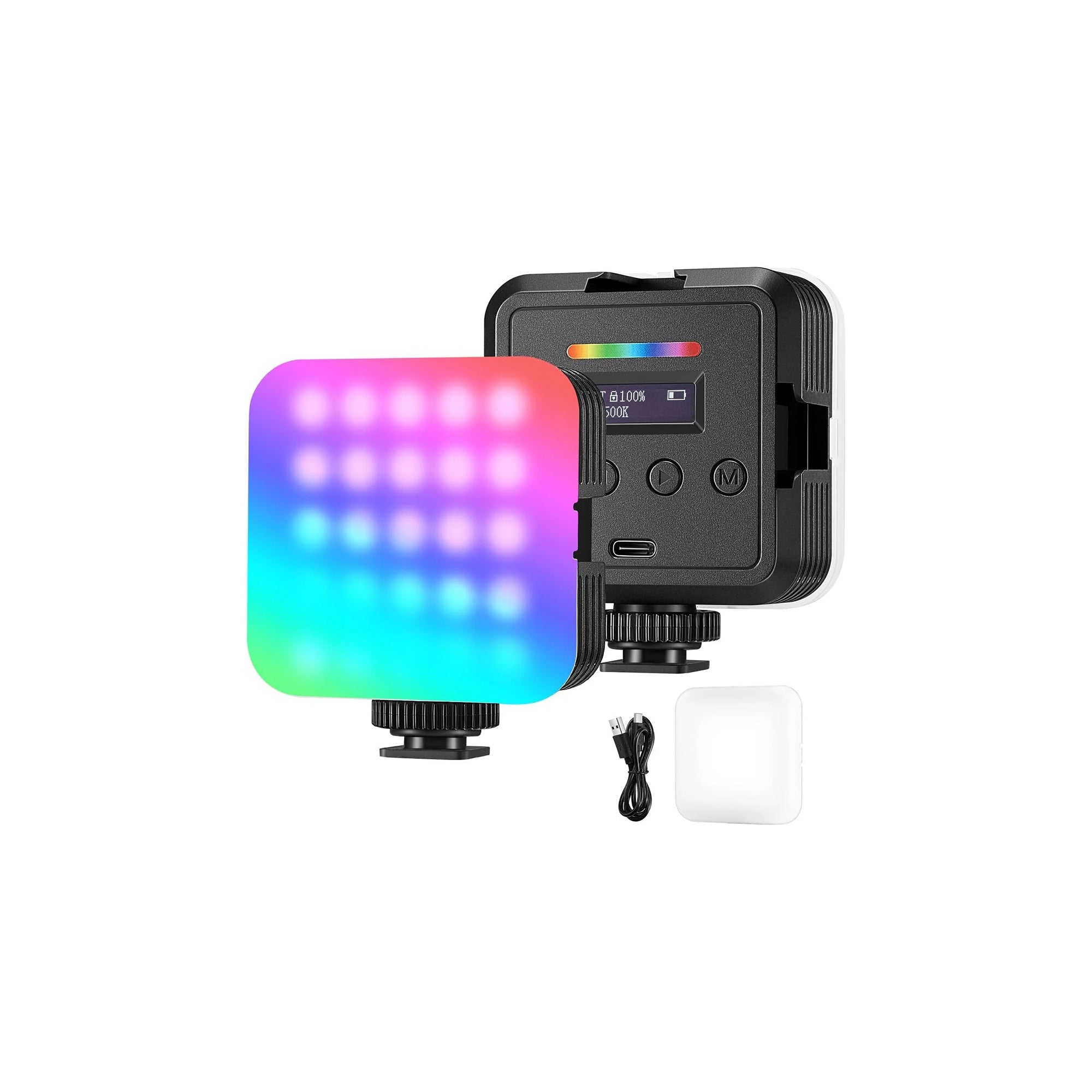 Magnetic RGB Video Light 360 Degree Full Color RGB61 61 LED Camera Light for Photography Video Streaming