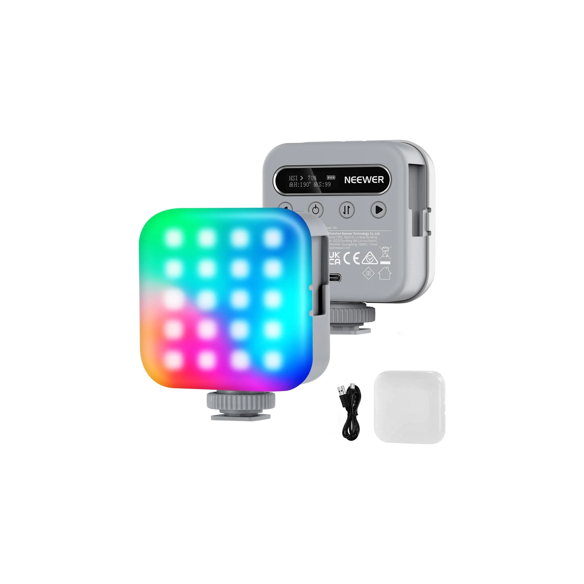 NEEWER Magnetic RGB Video Light 360 Degree Full Color Mini LED Camera Light for Photography Video Streaming