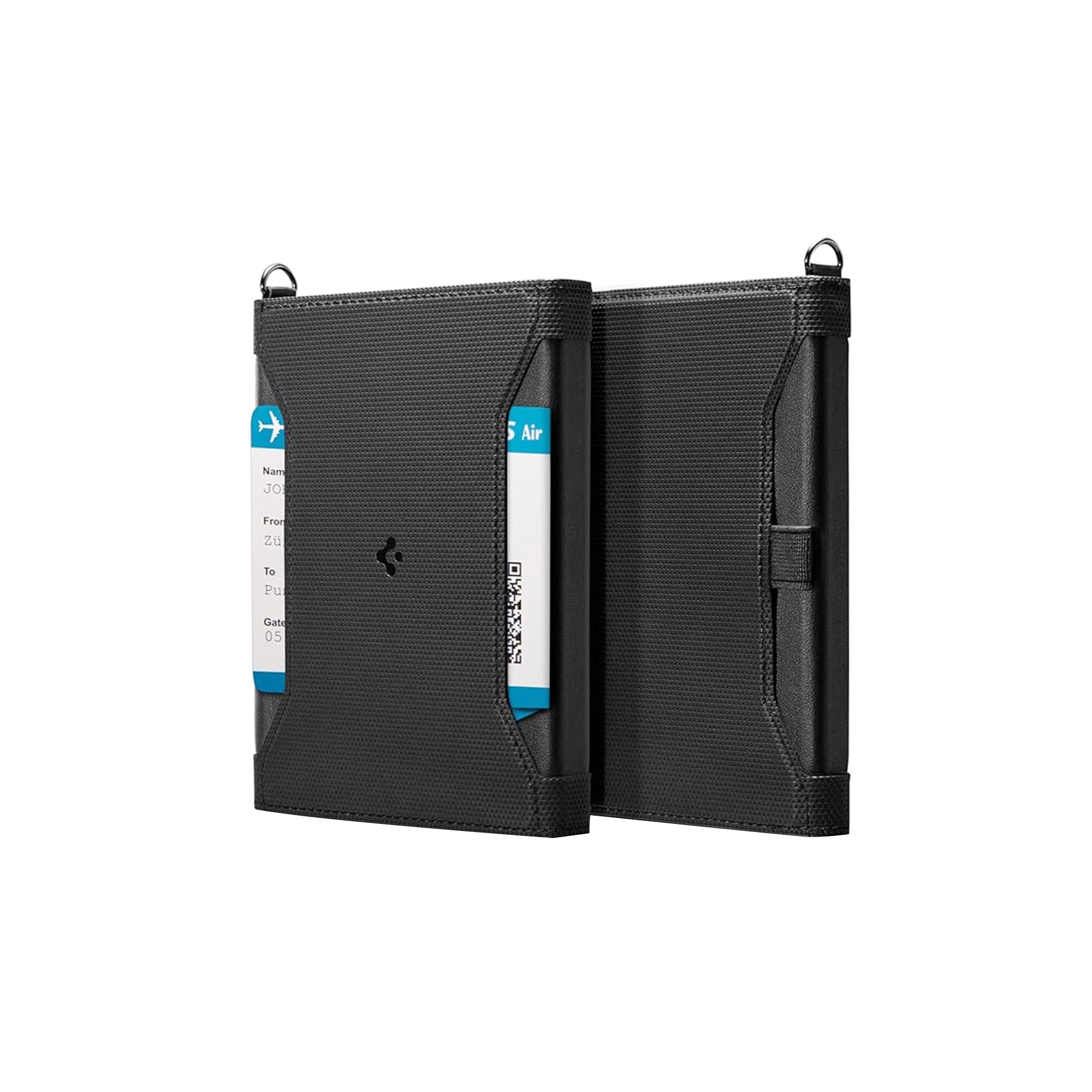 Spigen Passport Holder Black Slim Travel Passport Cover Wallet