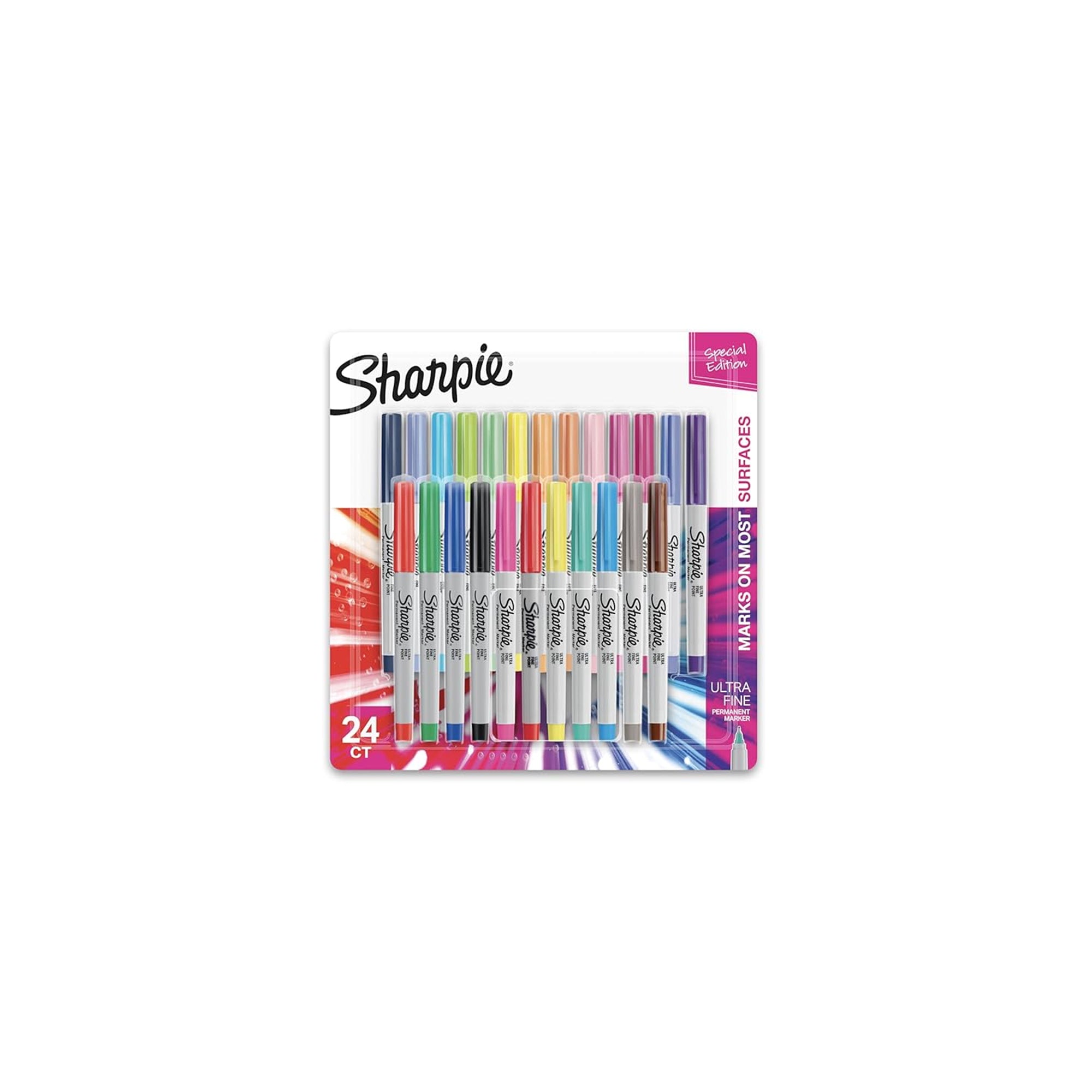 Sharpie Color Burst Permanent Markers Ultra Fine Point Assorted Colors 24 Count 1949558