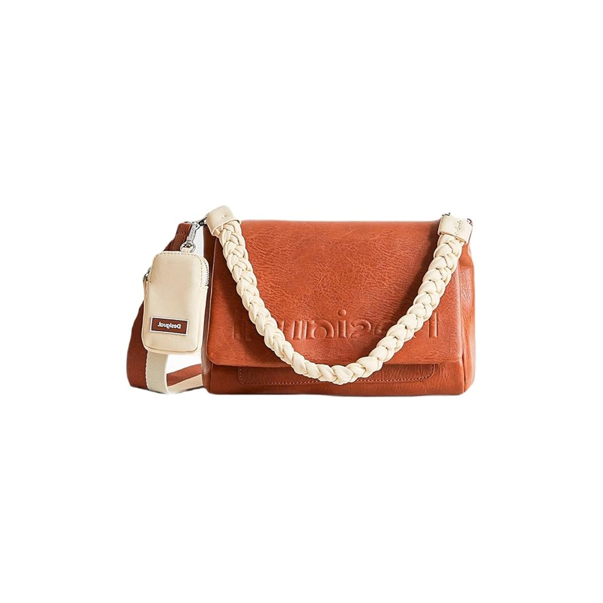 Desigual Half Logo Sling Bag Brown Compact Everyday Crossbody