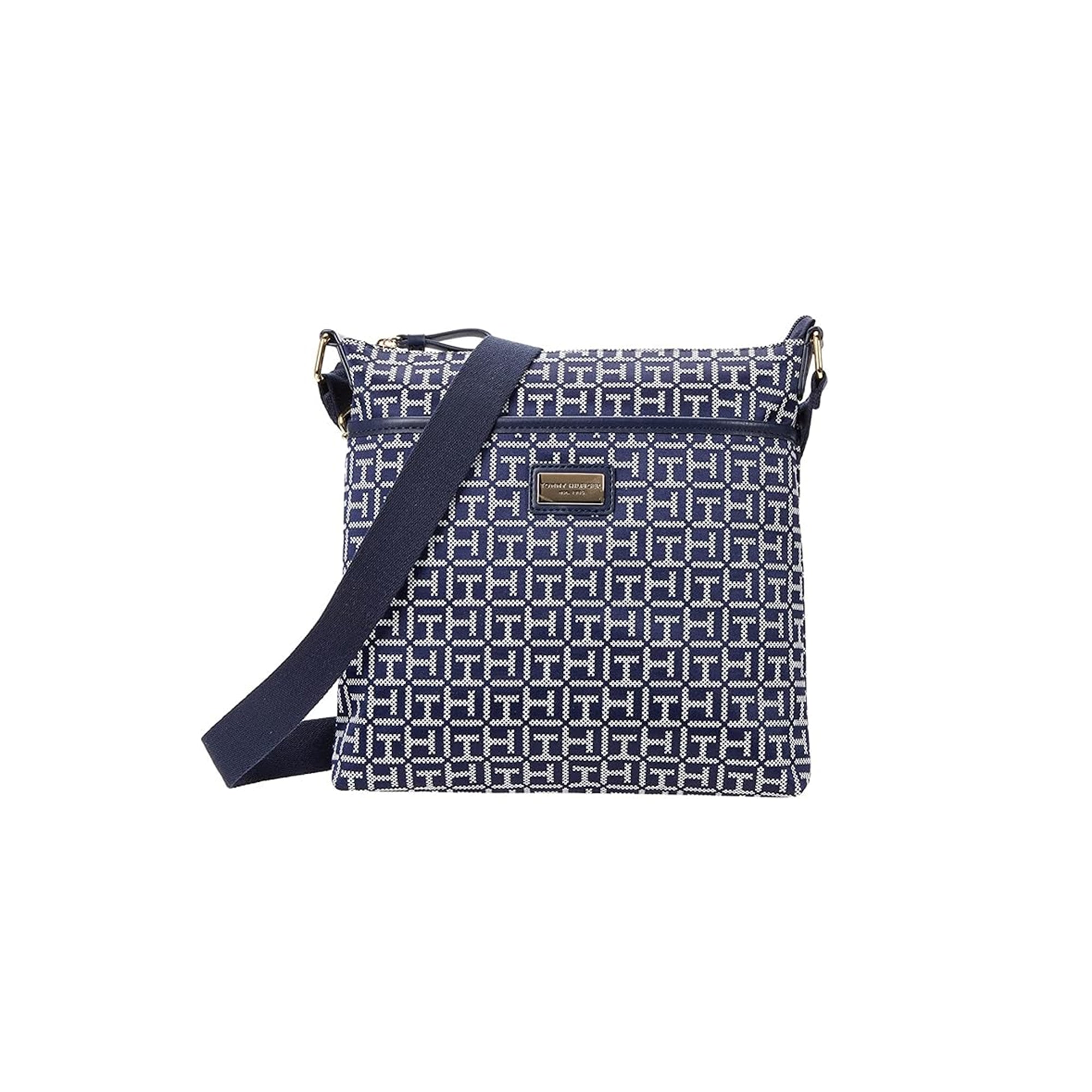 Tommy Hilfiger Garden Classics II-Medium Crossbody-Square Mono, Navy/White, One Size