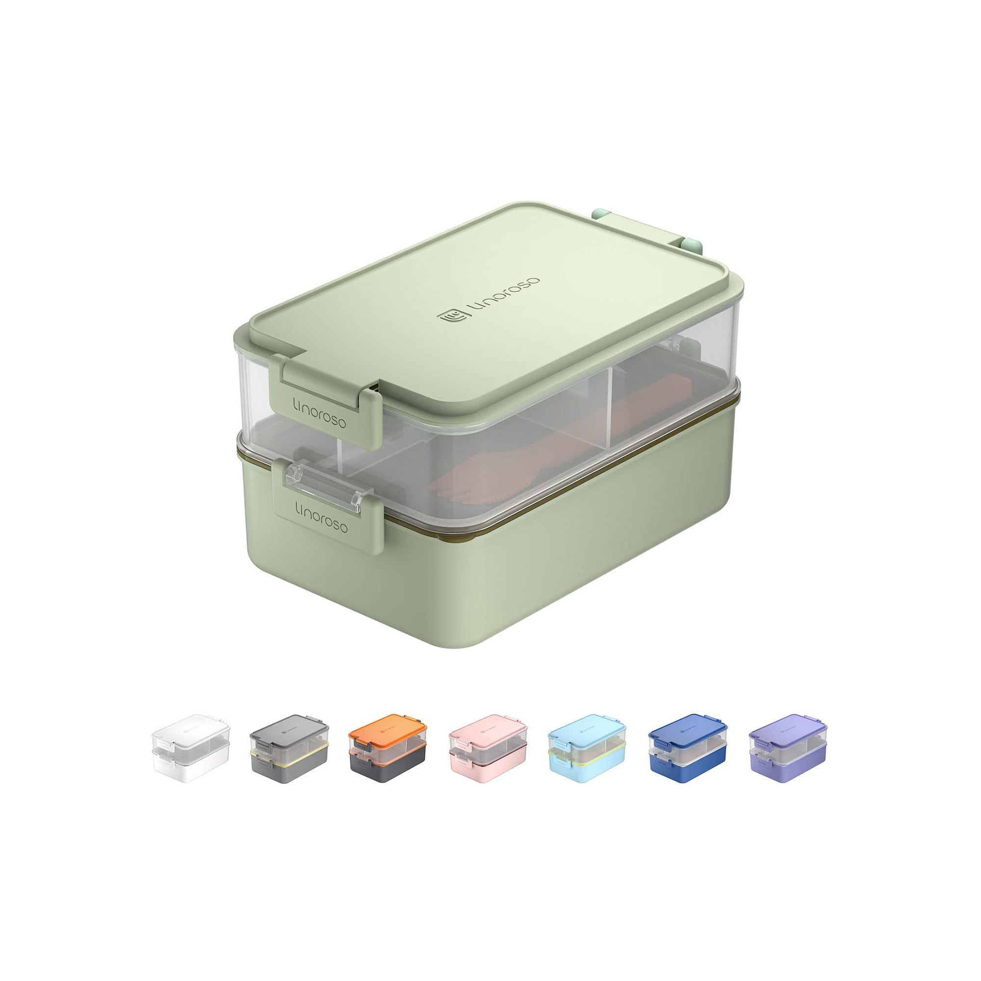 Linoroso Stackable Bento Box Ÿ?? Premium Lunch Container for Adults, Salad & Snack Box
