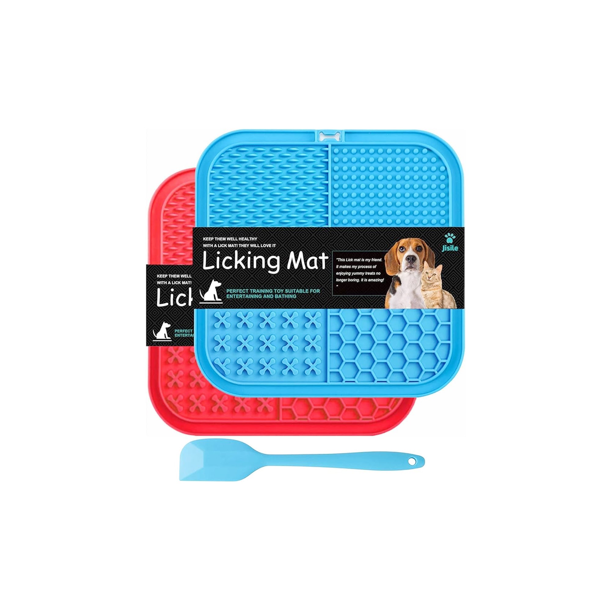 Lick Mat for Dogs & Cats Ÿ?? 2 Pack Slow Feeder with Non-Slip Suction Cups
