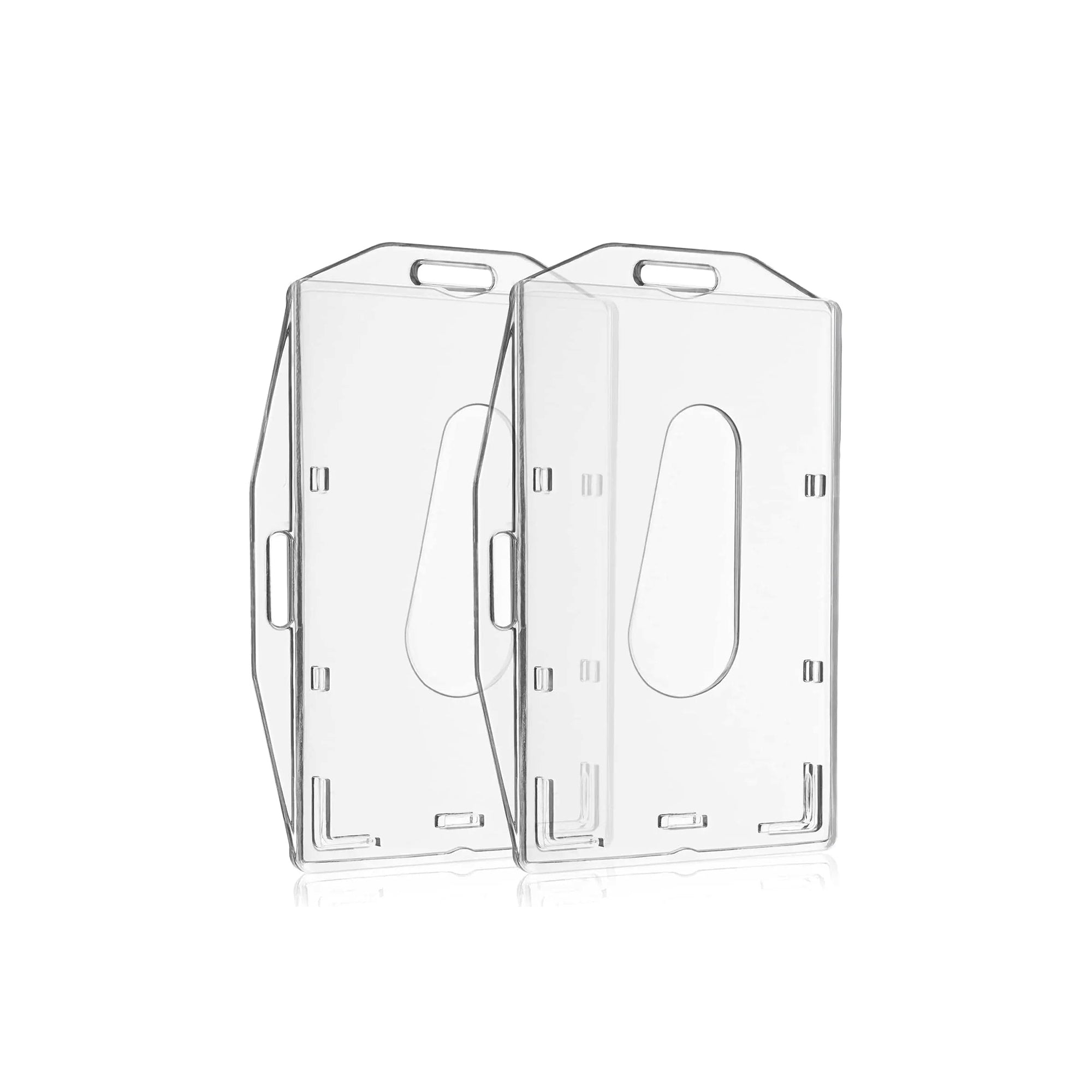 Vicloon 2-Pack Clear ID Card Badge Holders – Horizontal & Vertical with Thumb Slot