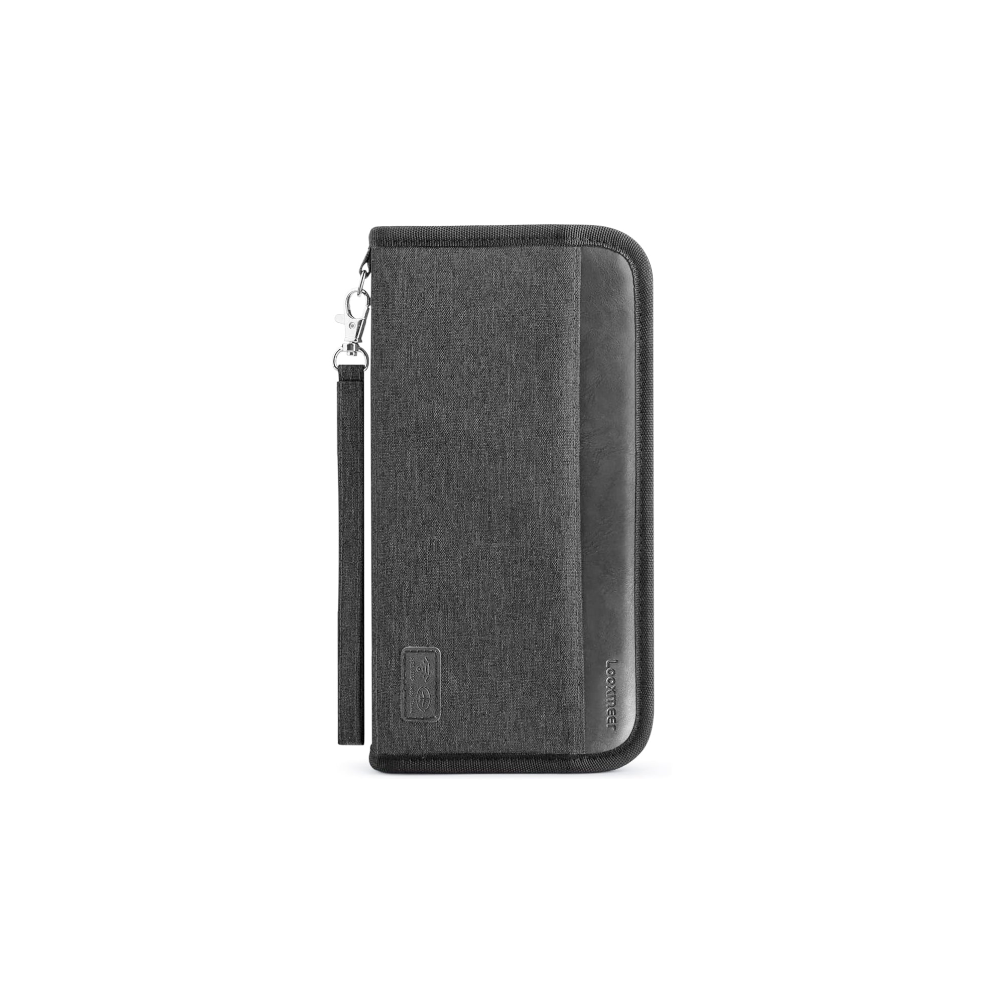 Looxmeer Travel Wallet, Family Passport Holder, Travel Documents Organizer, Durable Passport Case with RFID Blocker for Men, Women, Black,