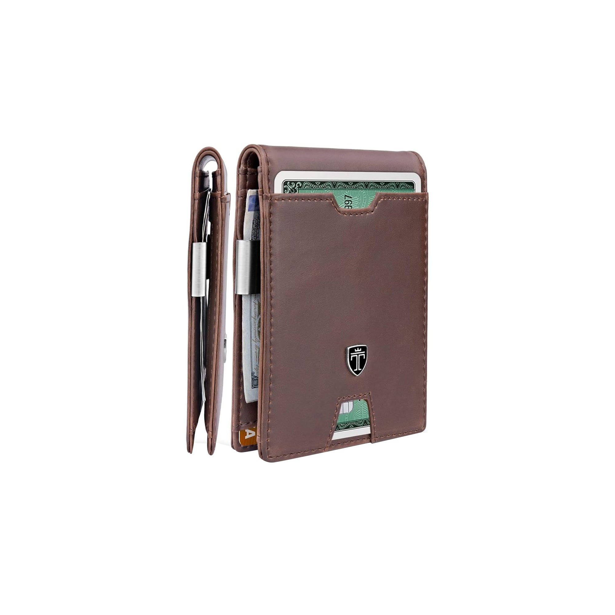 TRAVANDO MenŸ??s Bifold Slim Wallet Ÿ?? Chocolate Brown