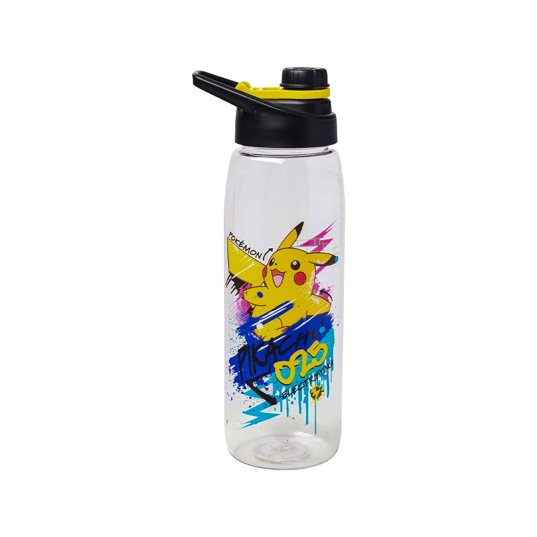 Silver Buffalo Pok??mon Skate Graffiti Electrifying Pikachu Screw Lid Tritan Water Bottle, 28-Ounce, Multicolored