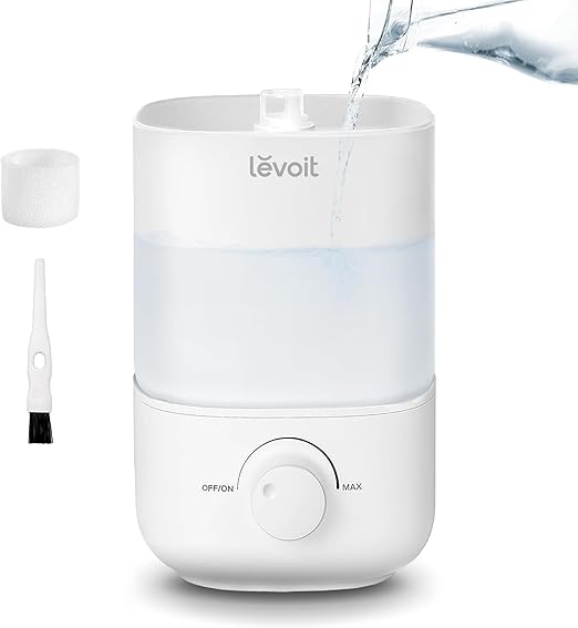 LEVOIT Top Fill Humidifiers for Bedroom, 2.5L Tank for Large Room, Easy to Fill & Clean, 28dB Quiet Cool Mist Air Humidifier 25H