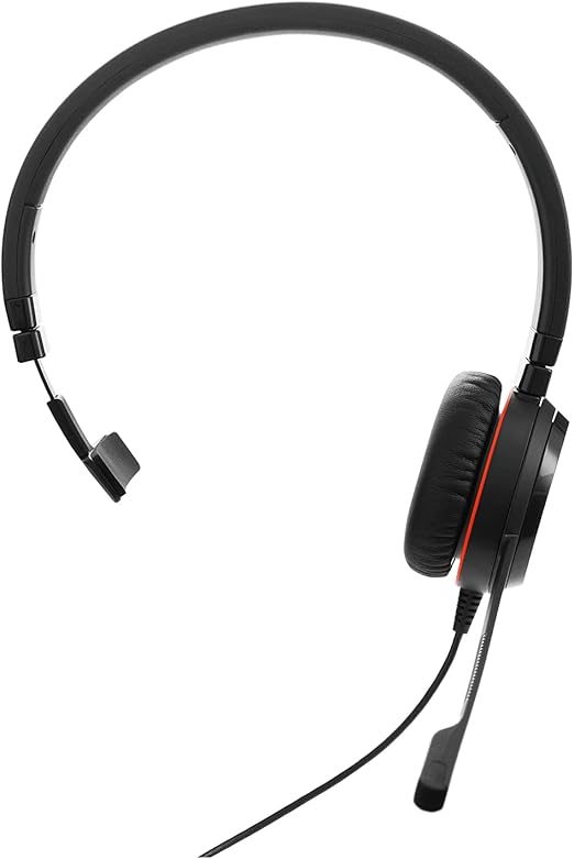 Roll over image to zoom in Jabra Evolve 20 SE Mono Headset, USB-C Cable with Call Control, Microsoft Teams Certified, Black