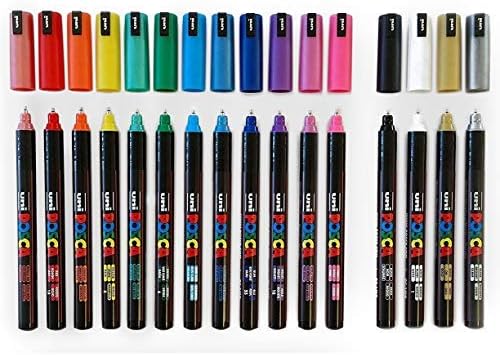 POSCA MARKER PEN PC-1MR"FULL RANGE 16 Pen Set - All Colours"