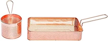 Round Potato Shawl Rectangle Sit Sandwich Food Basket (Gold)