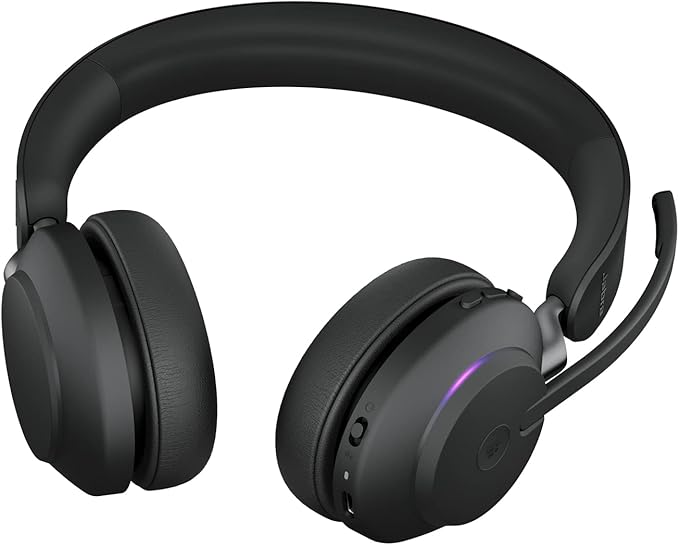 Jabra Evolve2 65 Wireless PC Headset Stereo Headset with Microphone for Work Calls Meetings and Remote Work