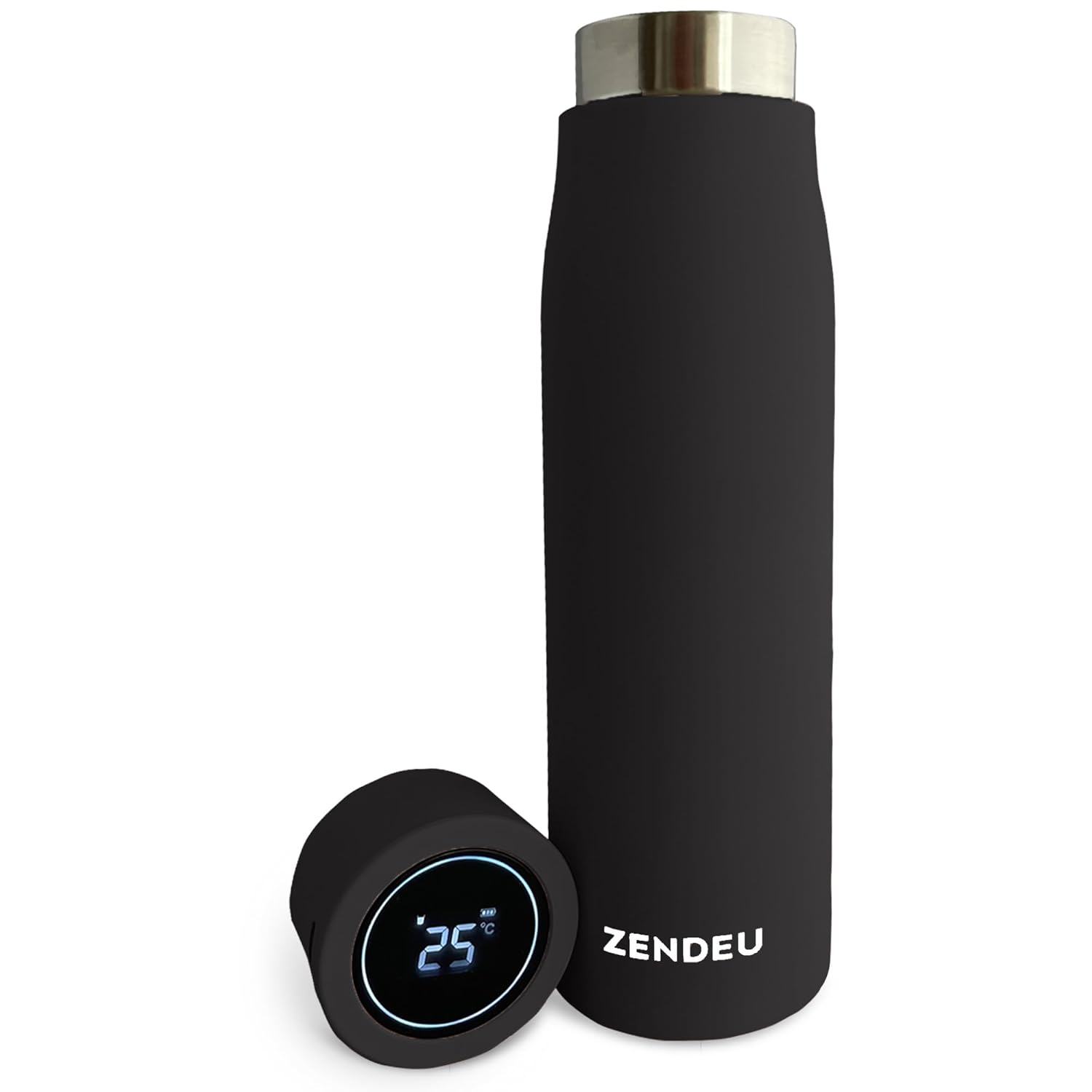 ZENDEU Smart Water Bottle 500ml Stainless Steel with UVC-LED Purification for Hiking, Camping, Travel, and Sports
