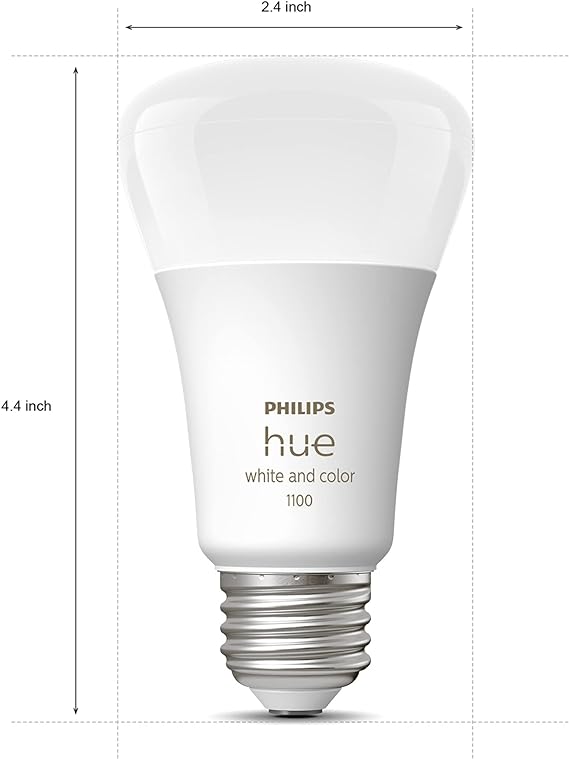 Philips Hue 75W A19 White and Color Ambiance LED Smart Bulbs - Pack of 2 - E26 - Indoor - Control with Hue App, Works with Alexa, Google Assistant, Apple HomeKit