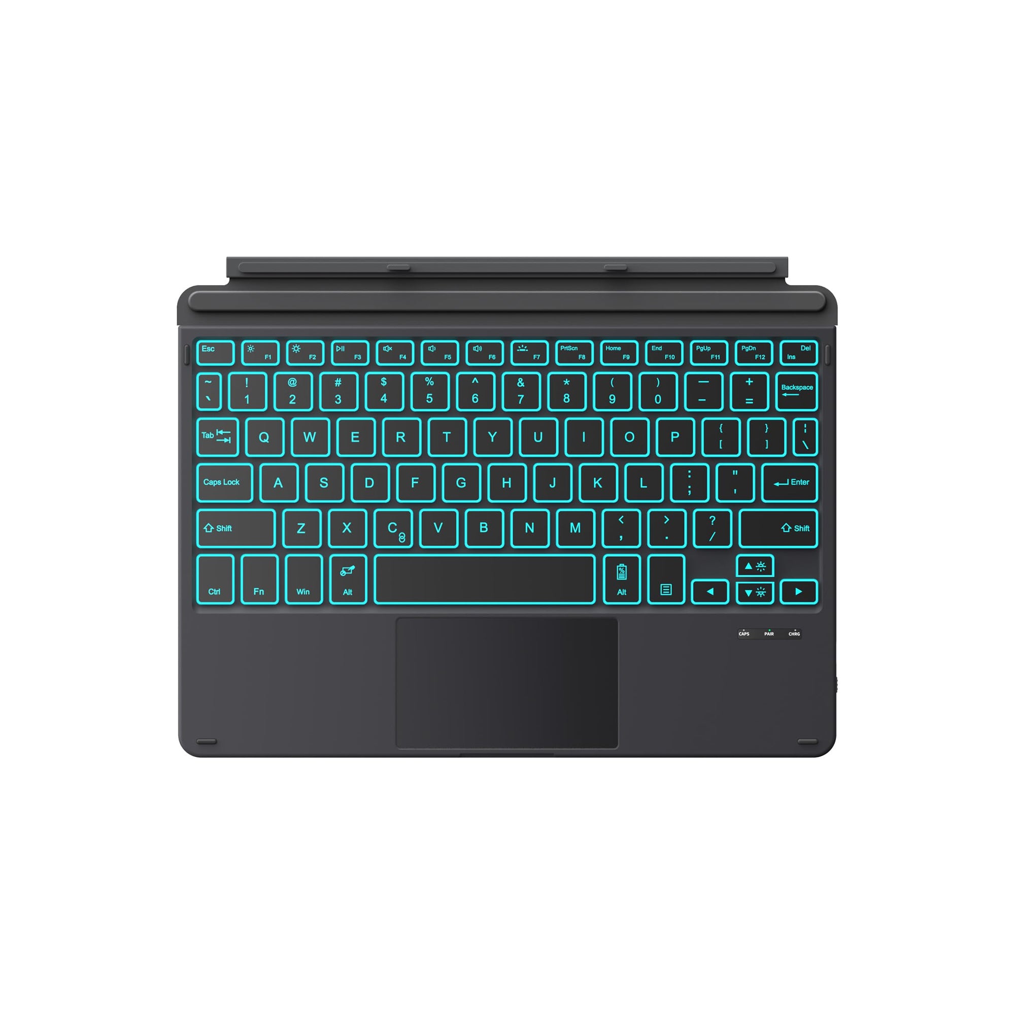 MoKo Slim Wireless Bluetooth Keyboard with Trackpad Ÿ?? 7-Color LED Backlit, Rechargeable for Surface Go 2, Black