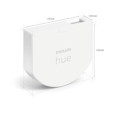 وحدة مفتاح حائط فيليبس هيو، لون أبيض، عبوة واحدة. تتطلب جسر هيو ومصابيح هيو.
