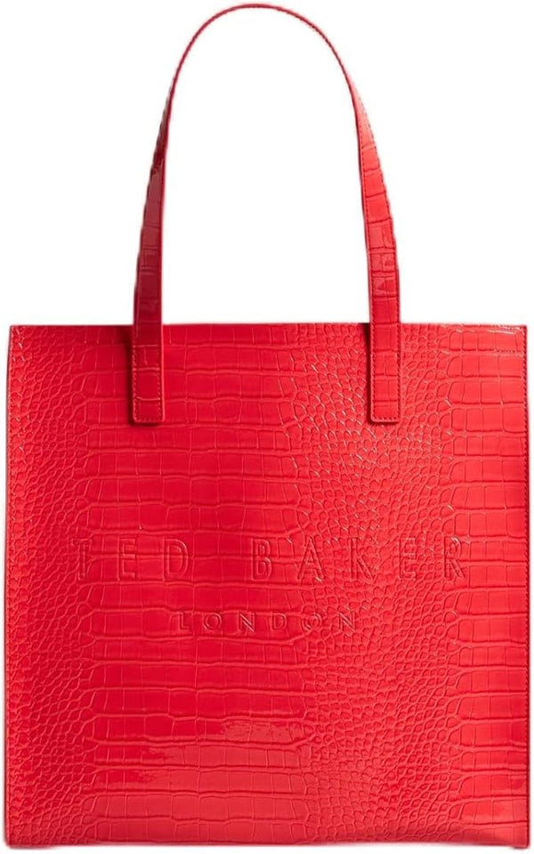 Ted Baker Croccon Women's Tote Bag, Coral, Large, Western, coral red