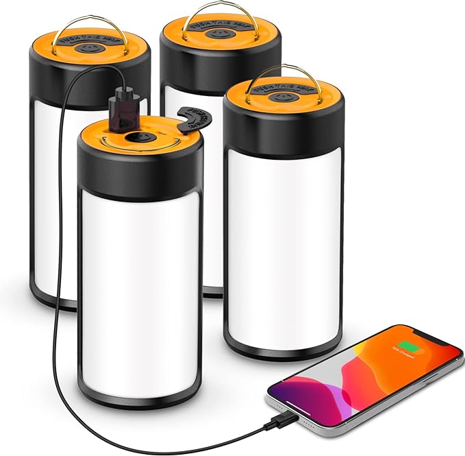 CT CAPETRONIX Rechargeable LED Camping Lantern Ÿ?? 400LM, 5 Modes, Water-Resistant, 4-Pack
