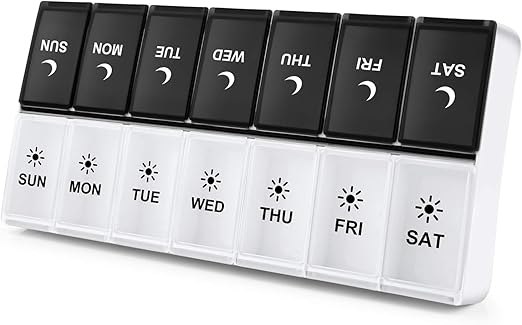 DANYING Large Pill Organizer 2 Times a Day, Weekly Pill Box 2 Per Day, AM PM Pill Case, Day Night Pill Container 7 Day, Vitamin Case Twice a