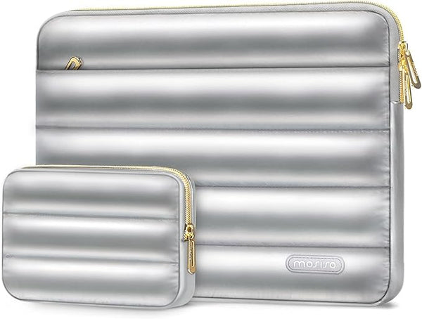 MOSISO Shiny Puffy Laptop Sleeve 15-16 inch, 15.6 inch Carrying Case for Women Men Compatible with MacBook Pro 16 inch 2024-2019 M3 M2 M1, D