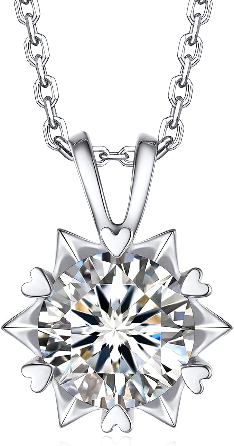 Solitaire Necklace, 1/2Ct Moissaint Simulated Diamond Pendant Necklace