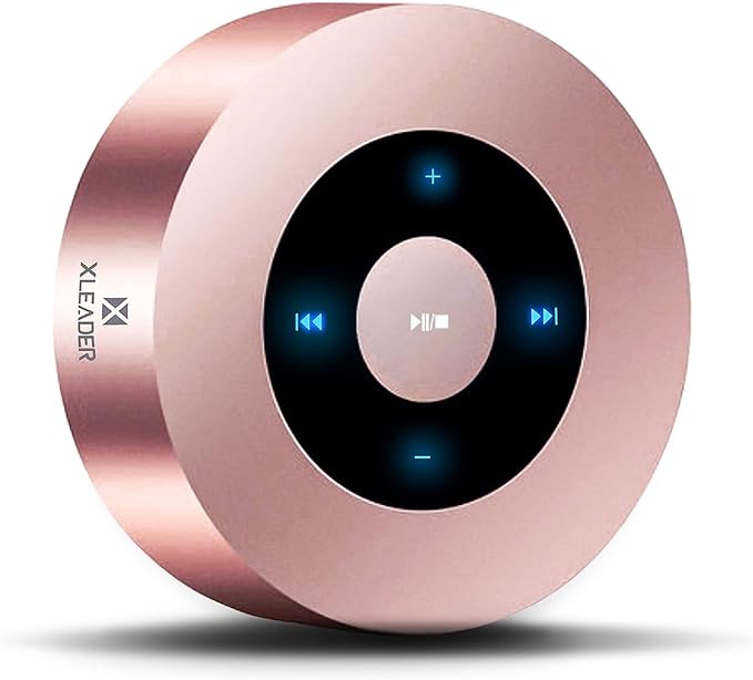Xleader,Upgraded,Smart Touch Portable Speakers Wireless Bluetooth,Premium Rose Gold Mini Small Speaker with (Waterproof Case) Mic TF Aux for iPhone Tablet, Electronics Gifts for Girls Women Holiday